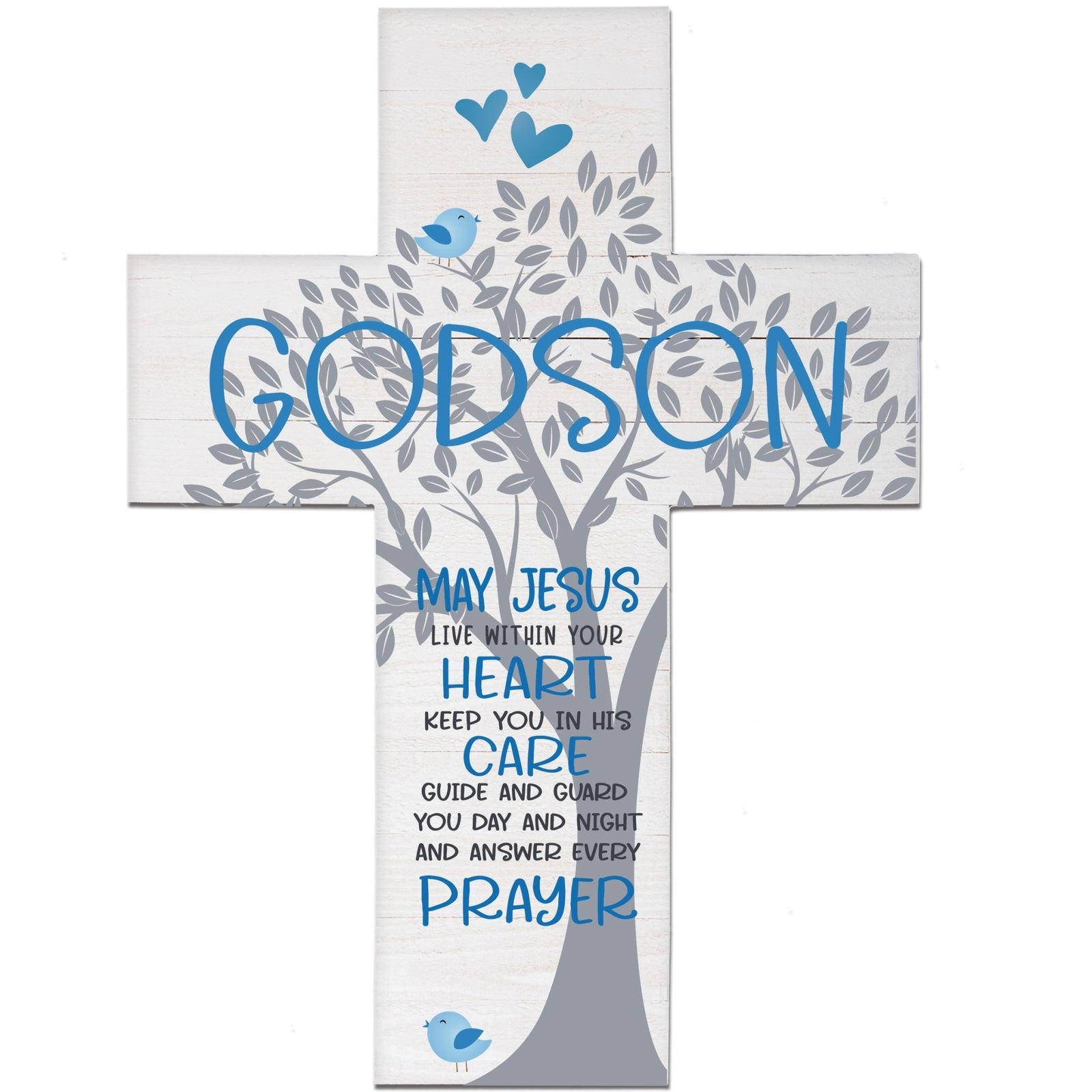 Godson Baptism Pallet Wall Cross - LifeSong Milestones