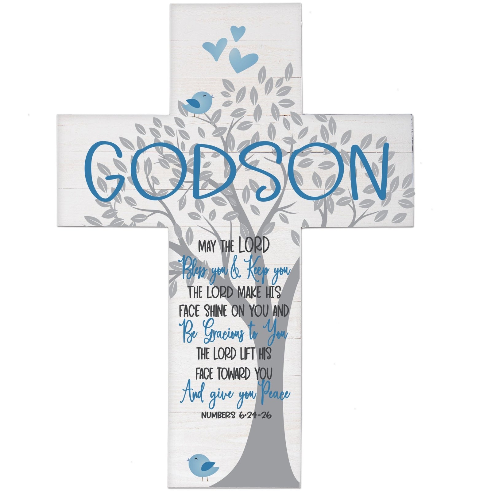 Godson Baptism Pallet Wall Cross - LifeSong Milestones