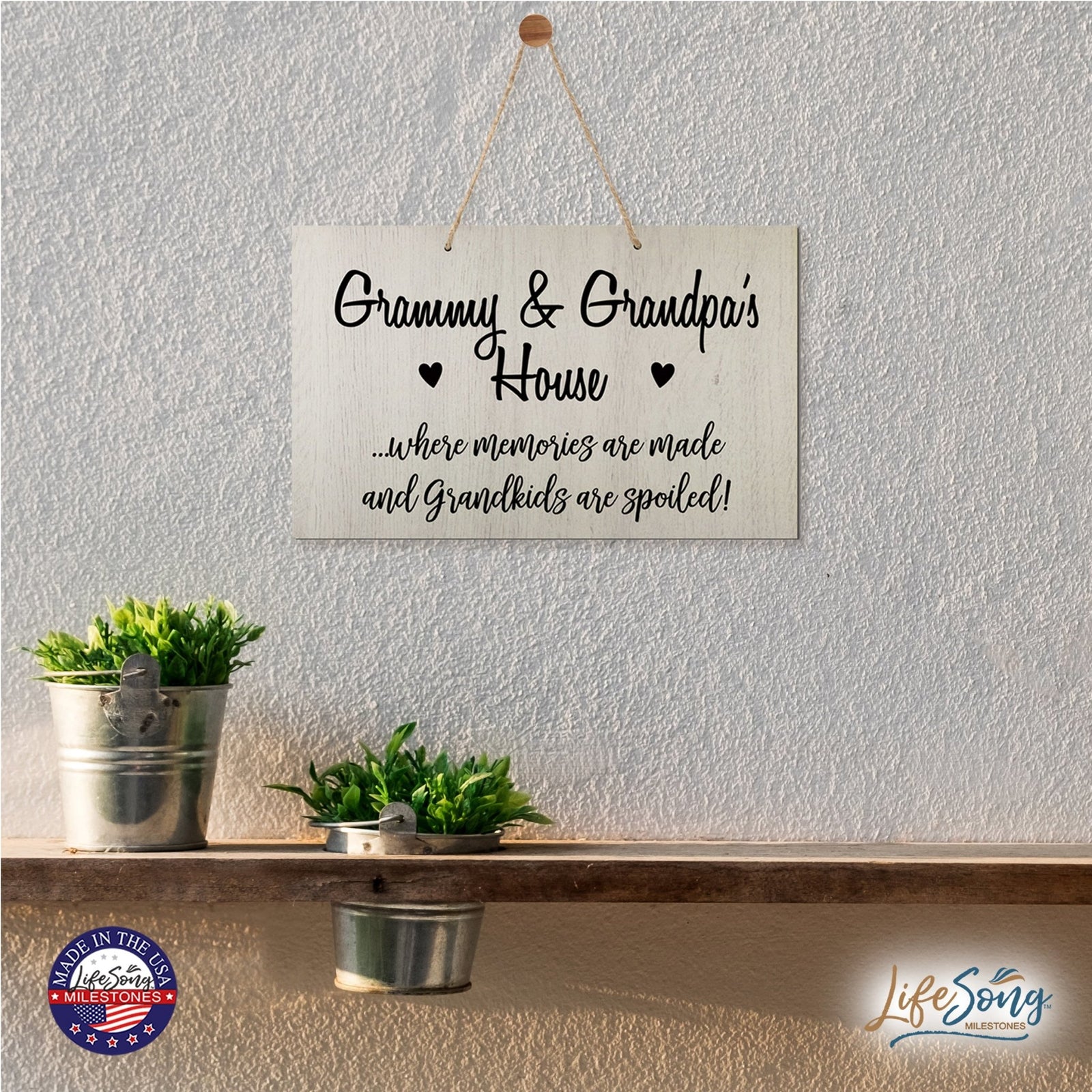 Grandparent Wall Hanging Sign Gift - Grandkids Spoiled - LifeSong Milestones
