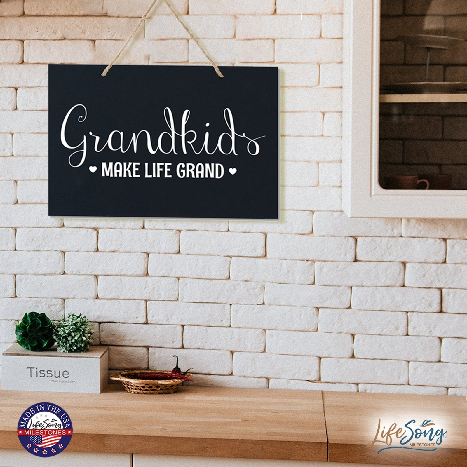 Grandparent Wall Hanging Sign Gift - Make Life Grand - LifeSong Milestones
