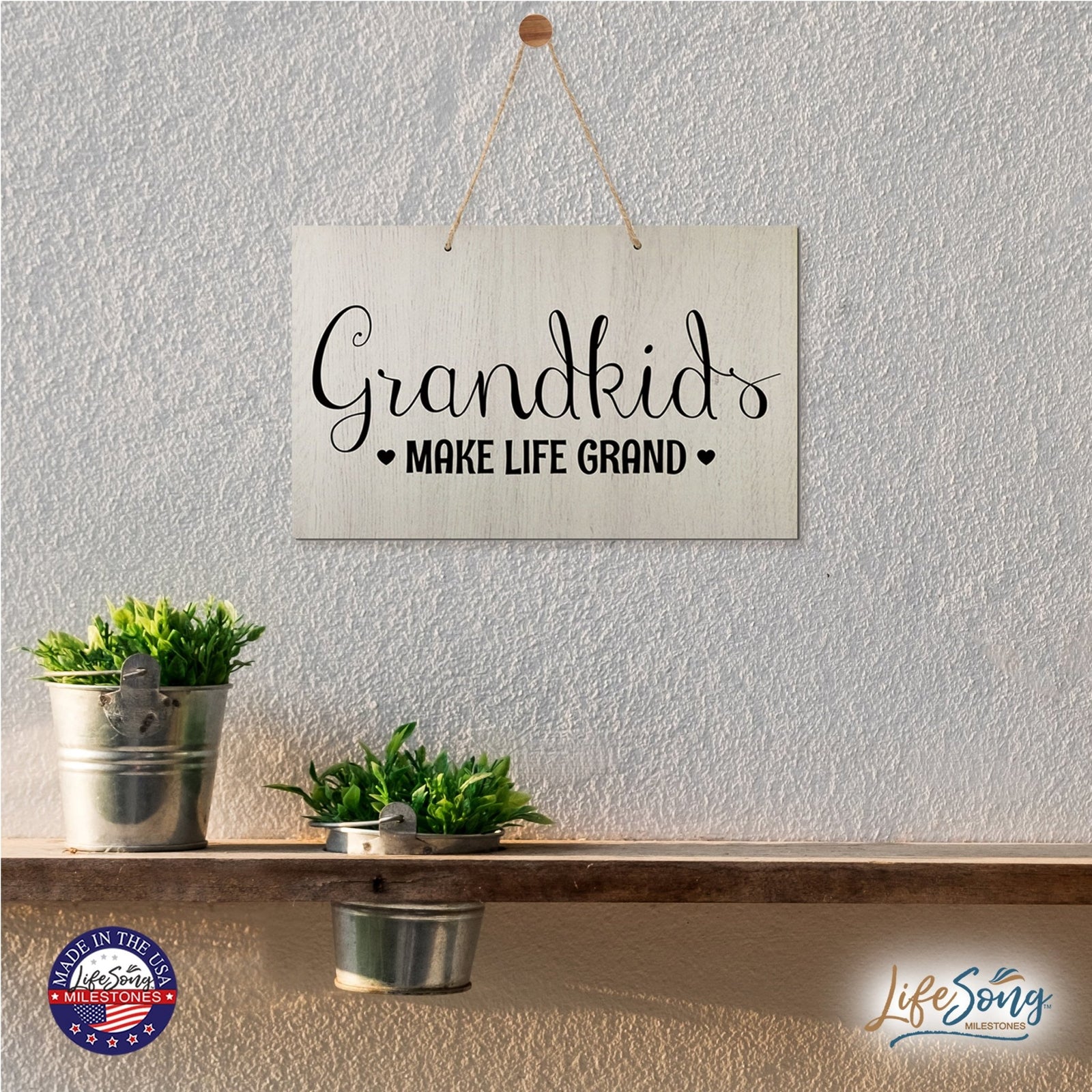 Grandparent Wall Hanging Sign Gift - Make Life Grand - LifeSong Milestones