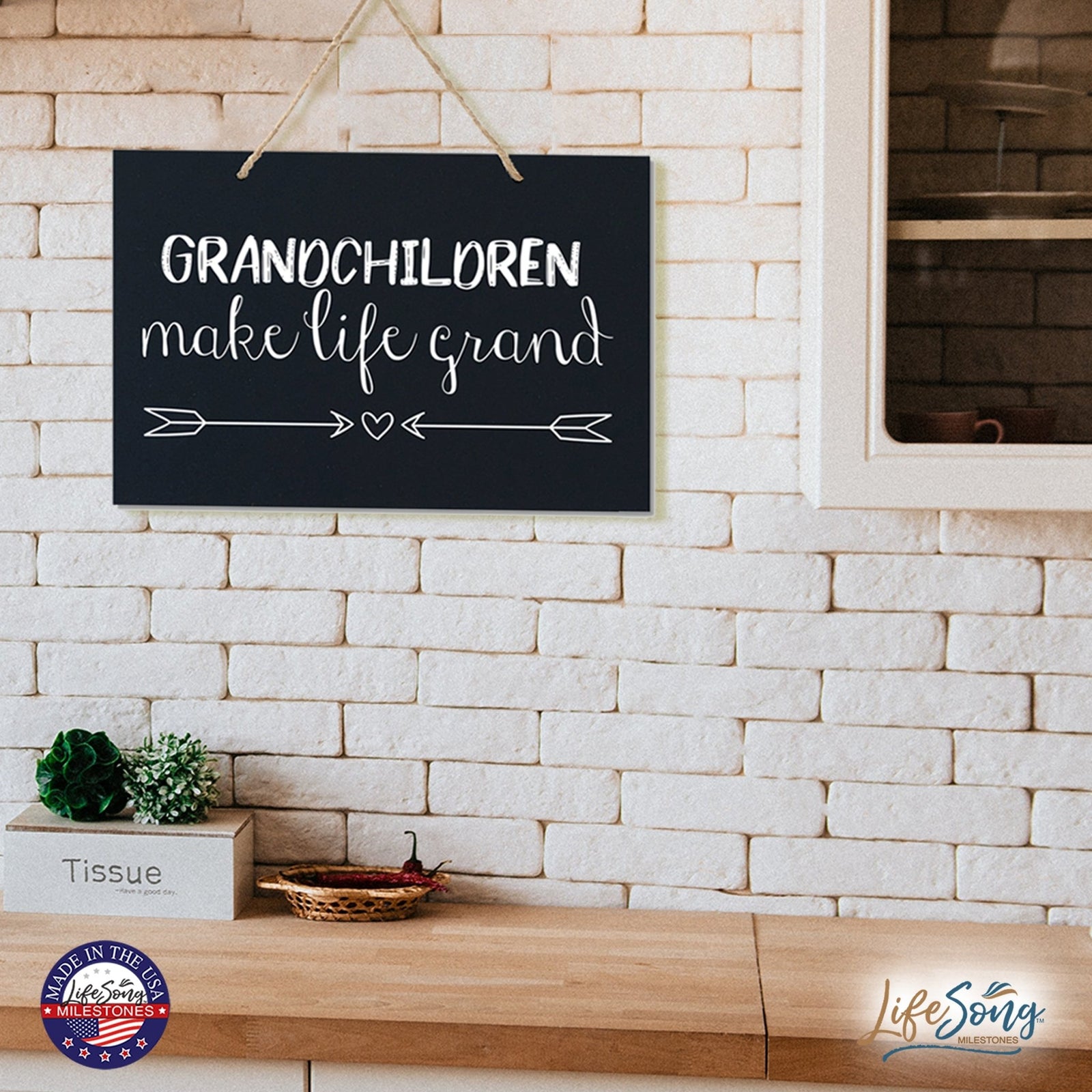 Grandparent Wall Hanging Sign Gift - Make Life Grand - LifeSong Milestones