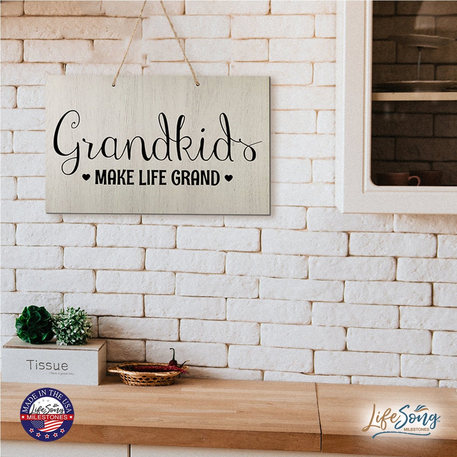 Grandparent Wall Hanging Sign Gift - Make Life Grand - LifeSong Milestones