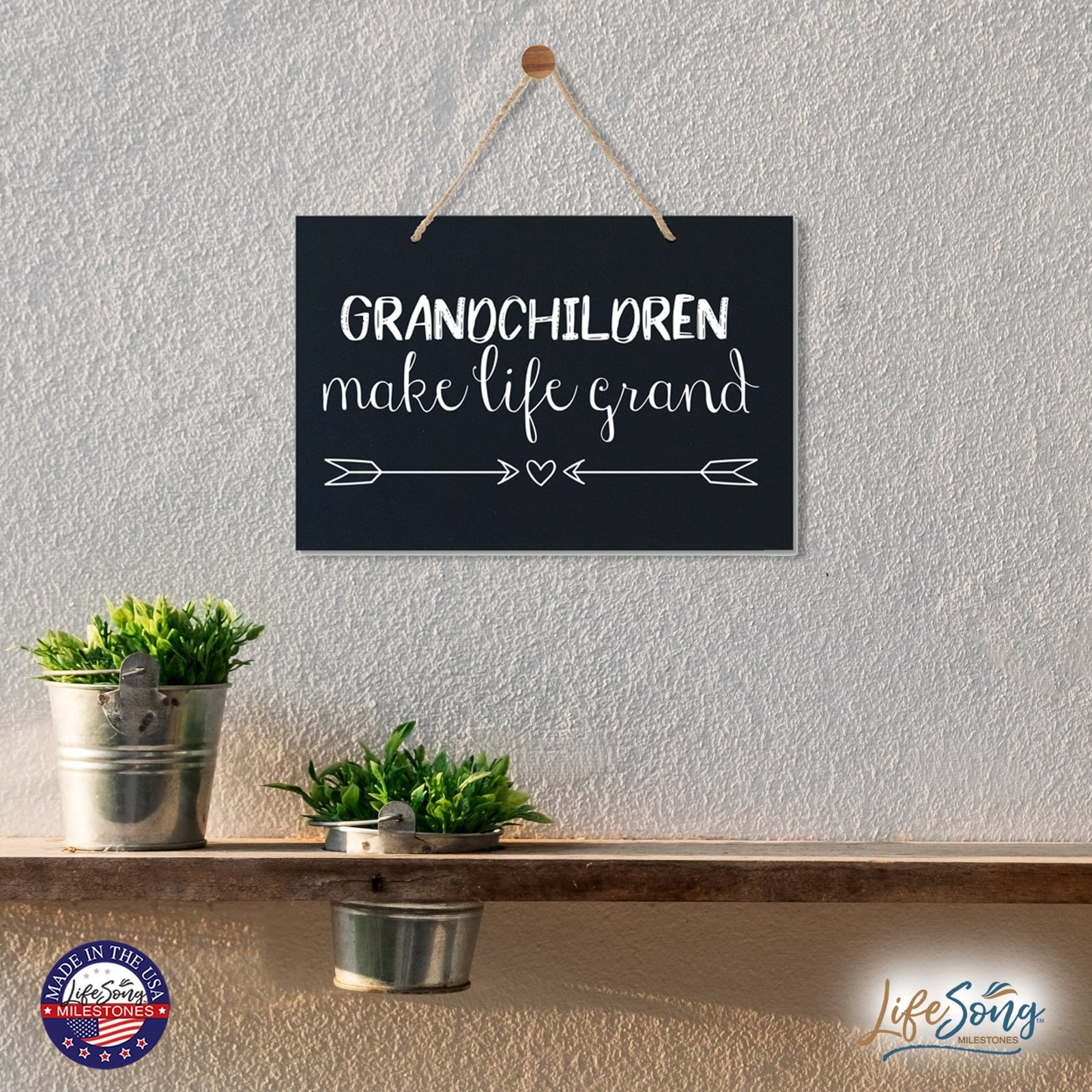 Grandparent Wall Hanging Sign Gift - Make Life Grand - LifeSong Milestones