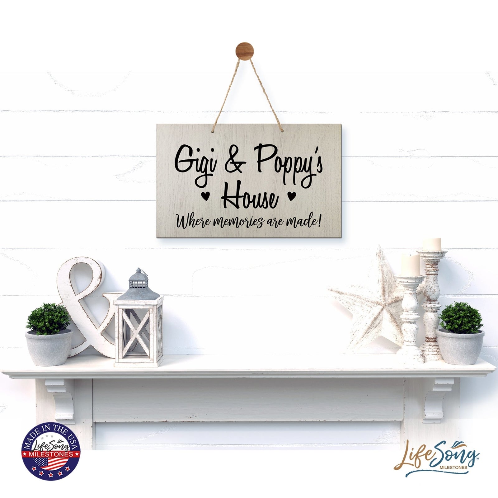 Grandparent Wall Hanging Sign Gift - Memories Are Made - LifeSong Milestones