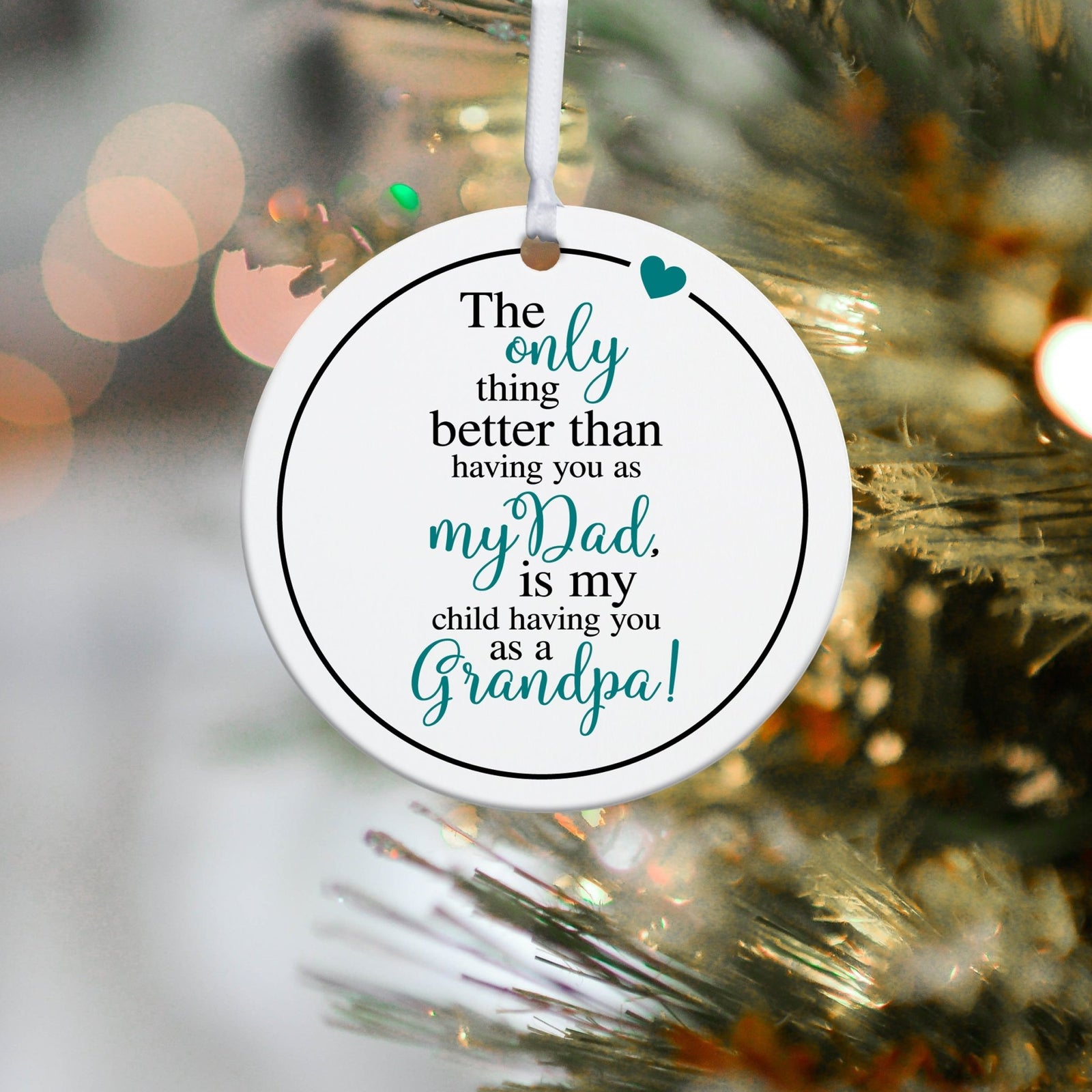 Grandparents White Ornament With Inspirational Message Gift Ideas - The Only Thing Better - LifeSong Milestones