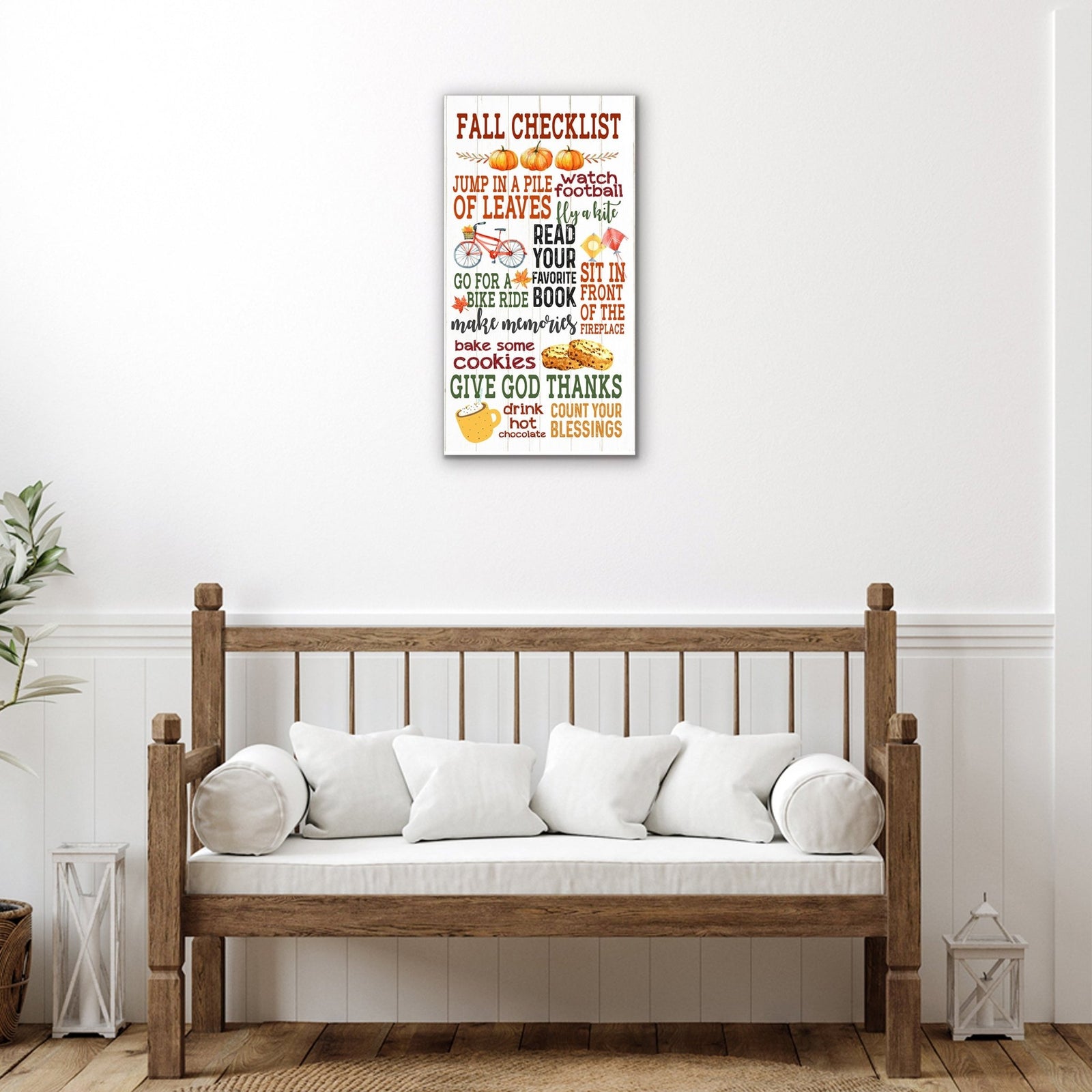 Hanging Fall Wooden Wall Art Sign for Home Decor - LifeSong Milestones