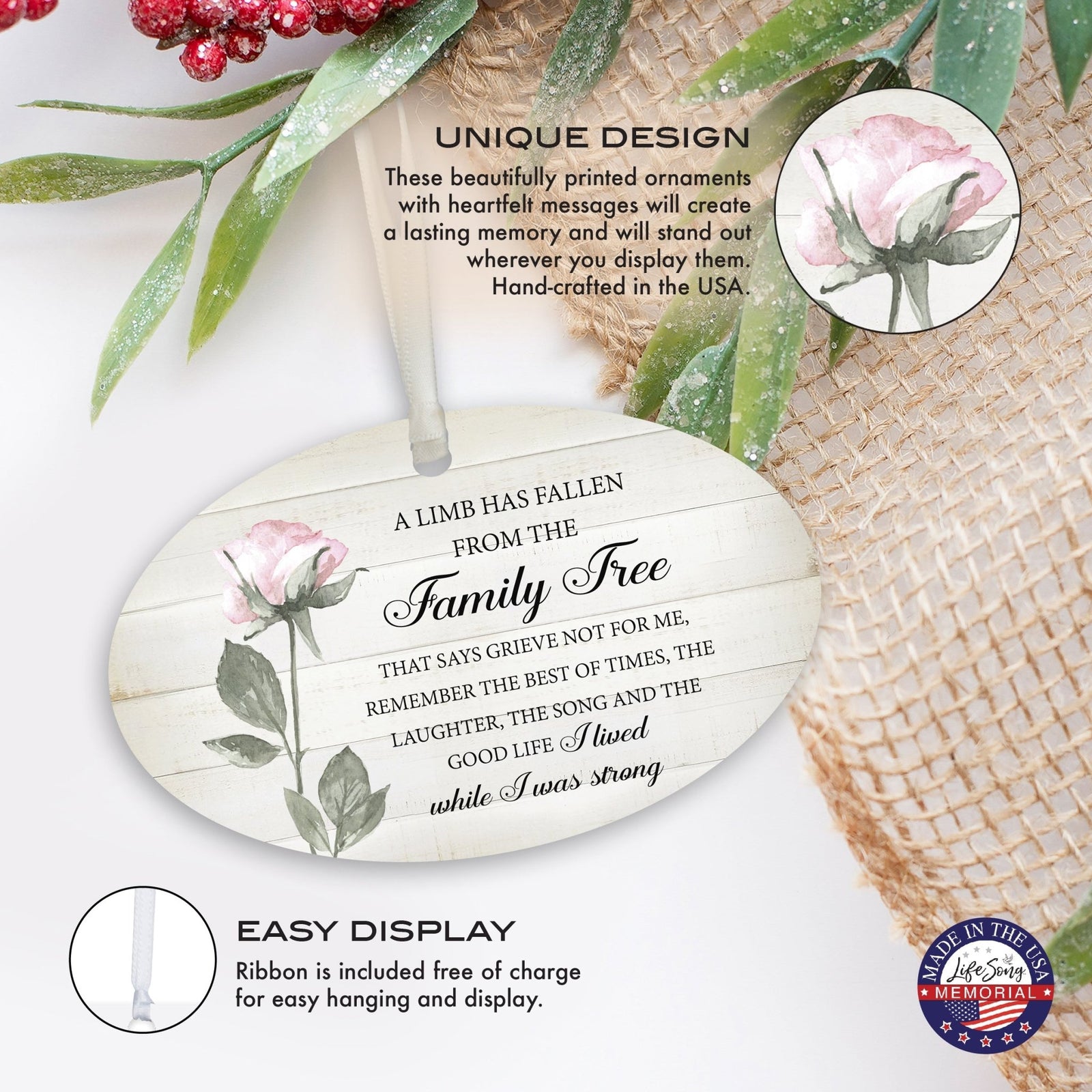 Hanging Memorial Bereavement Ornament for Loss of Loved One - LifeSong Milestones