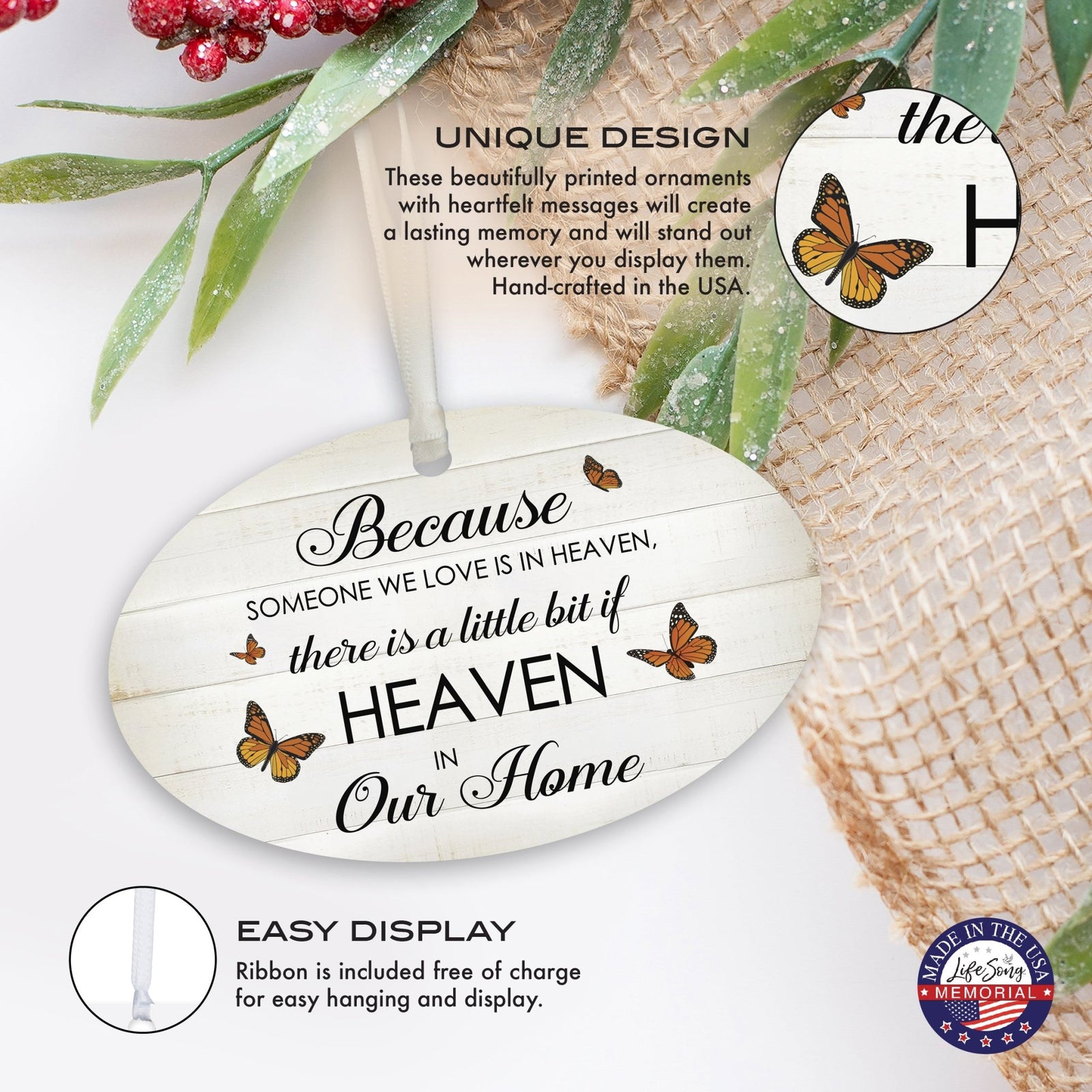 Hanging Memorial Bereavement Ornament for Loss of Loved One - LifeSong Milestones