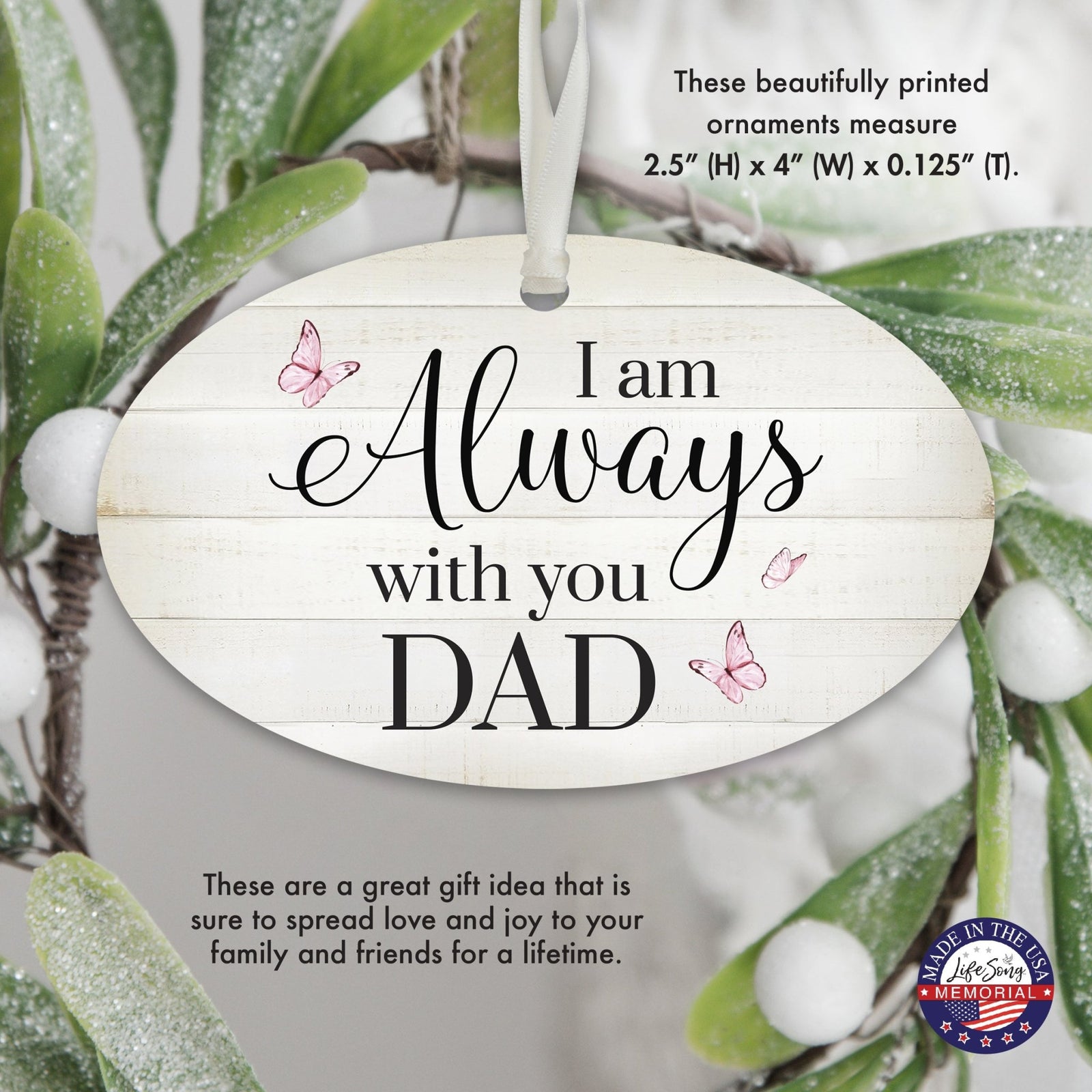 Hanging Memorial Bereavement Ornament for Loss of Loved One - I Am Always With You - LifeSong Milestones