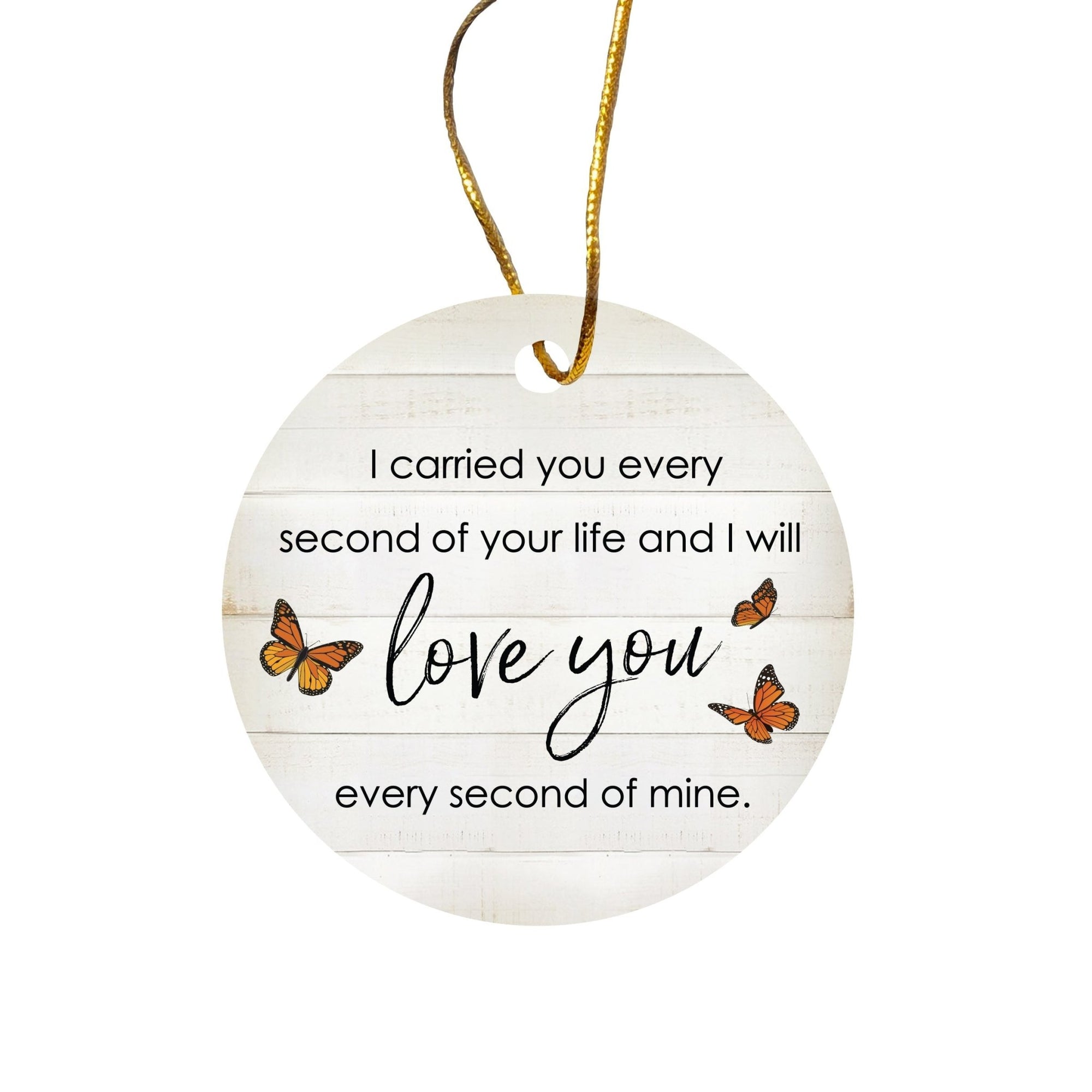 Hanging Memorial Ceramic Ornament for Loss of Loved One - I Carried You Every - LifeSong Milestones