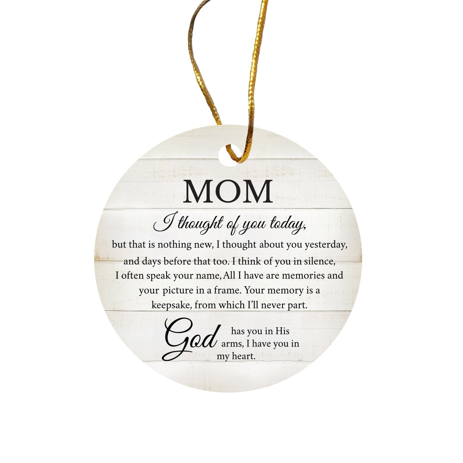 Hanging Memorial Ceramic Ornament for Loss of Loved One - I Thought Of You - LifeSong Milestones