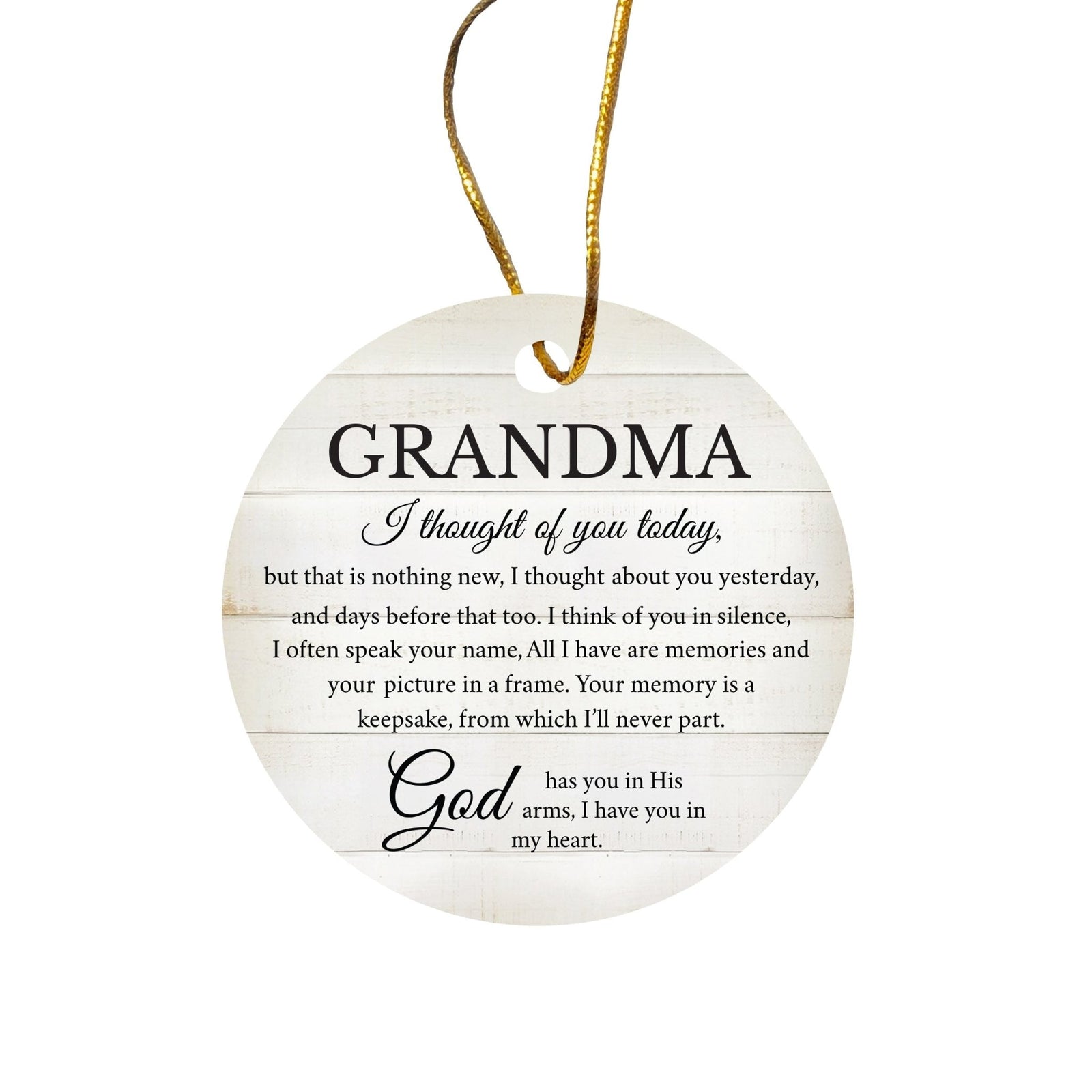 Hanging Memorial Ceramic Ornament for Loss of Loved One - I Thought Of You - LifeSong Milestones