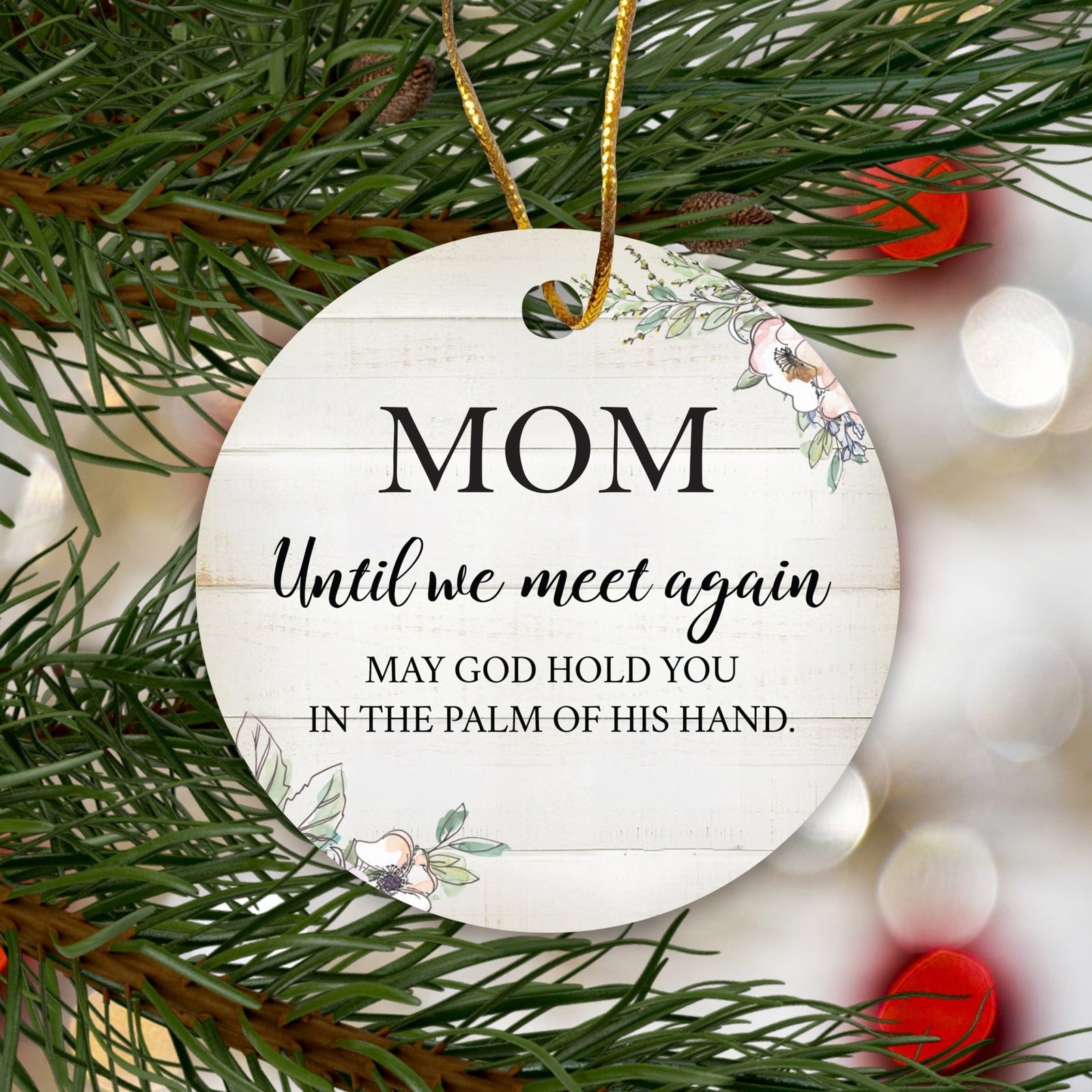 Hanging Memorial Ceramic Ornament for Loss of Loved One - Until We Meet Again - LifeSong Milestones