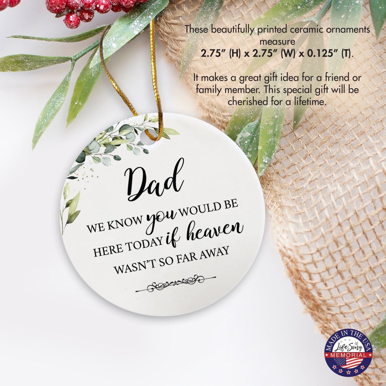 Hanging Memorial Ceramic Ornament for Loss of Loved One - We Know You Would - LifeSong Milestones