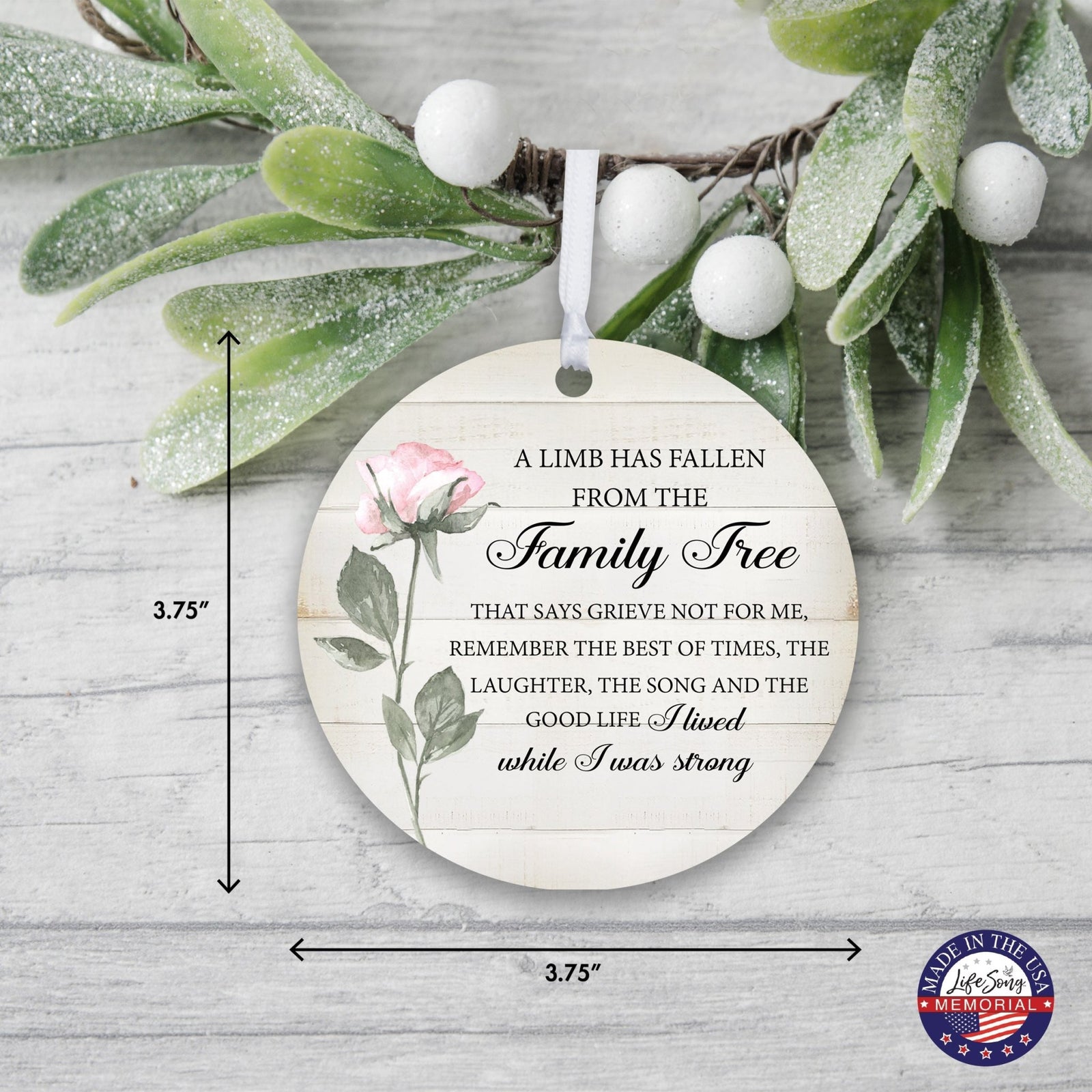 Hanging Memorial Round Ornament for Loss of Loved One - LifeSong Milestones
