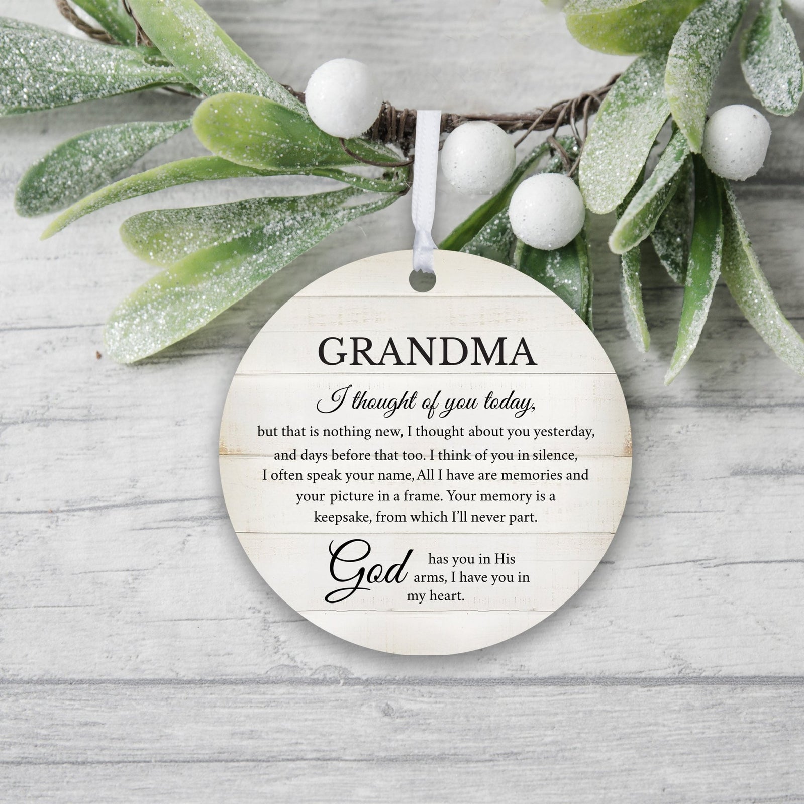 Hanging Memorial Round Ornament for Loss of Loved One - I Thought Of You - LifeSong Milestones