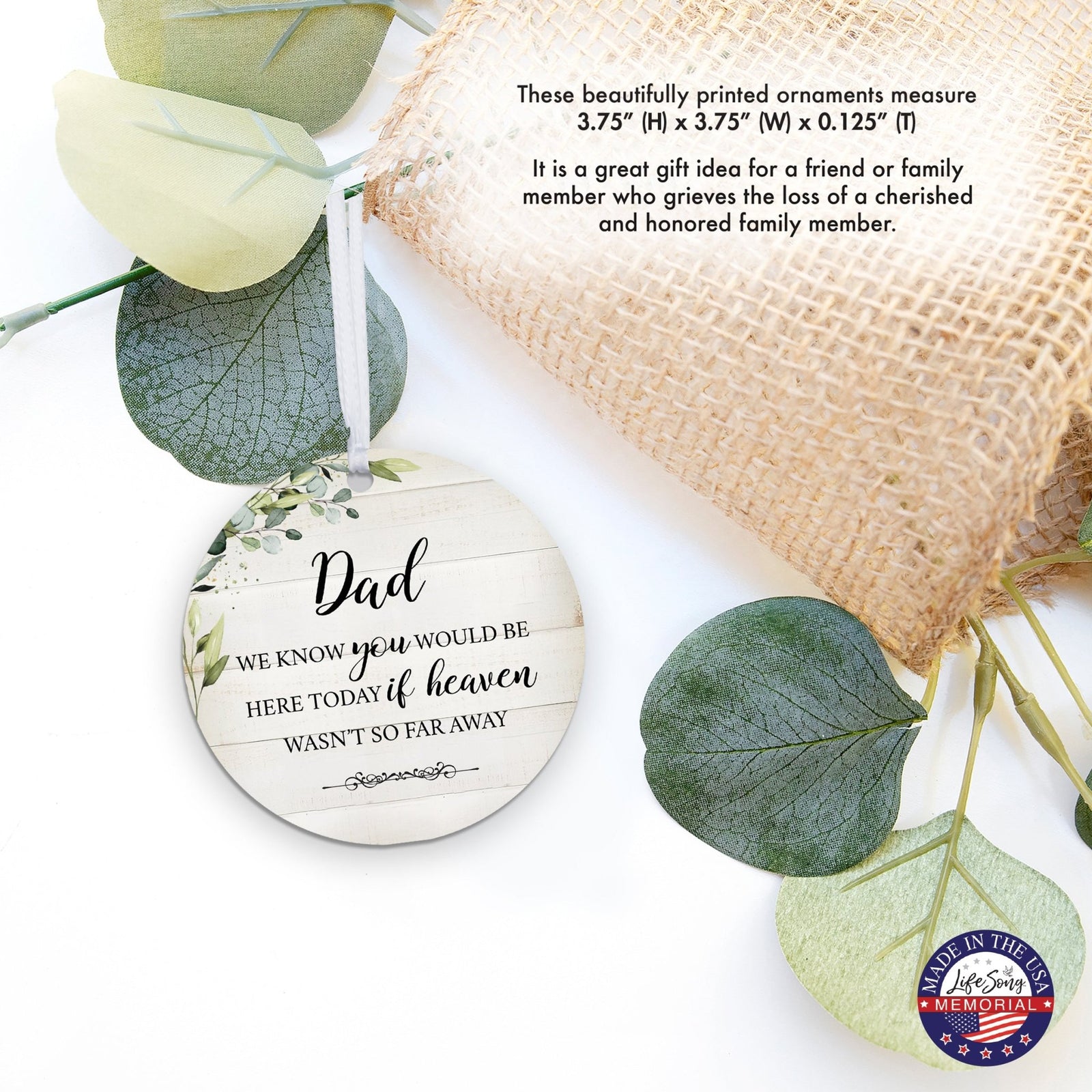 Hanging Memorial Round Ornament for Loss of Loved One - We Know You Would - LifeSong Milestones