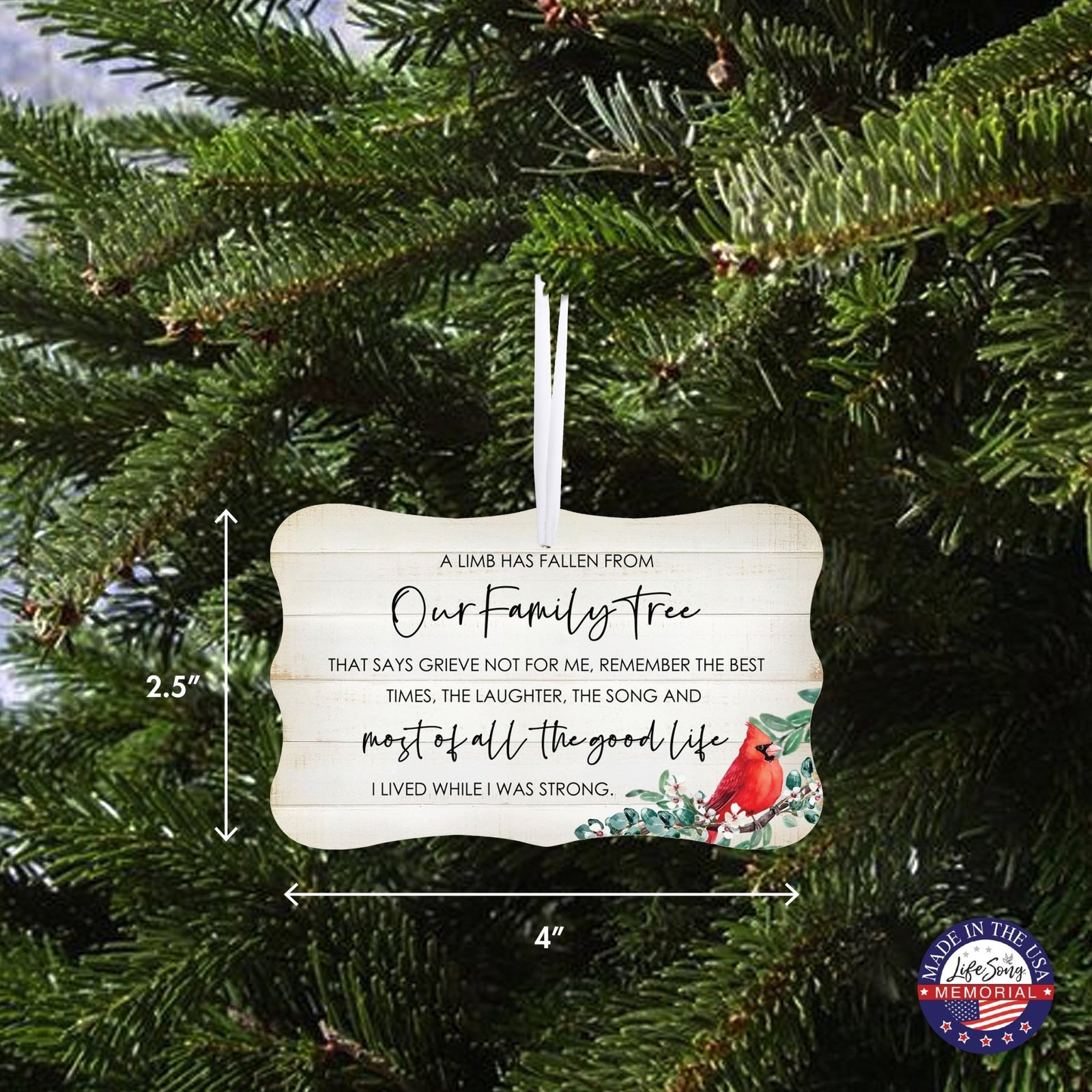 Hanging Memorial Scalloped Ornament Signs for Bereavement Gifts - LifeSong Milestones