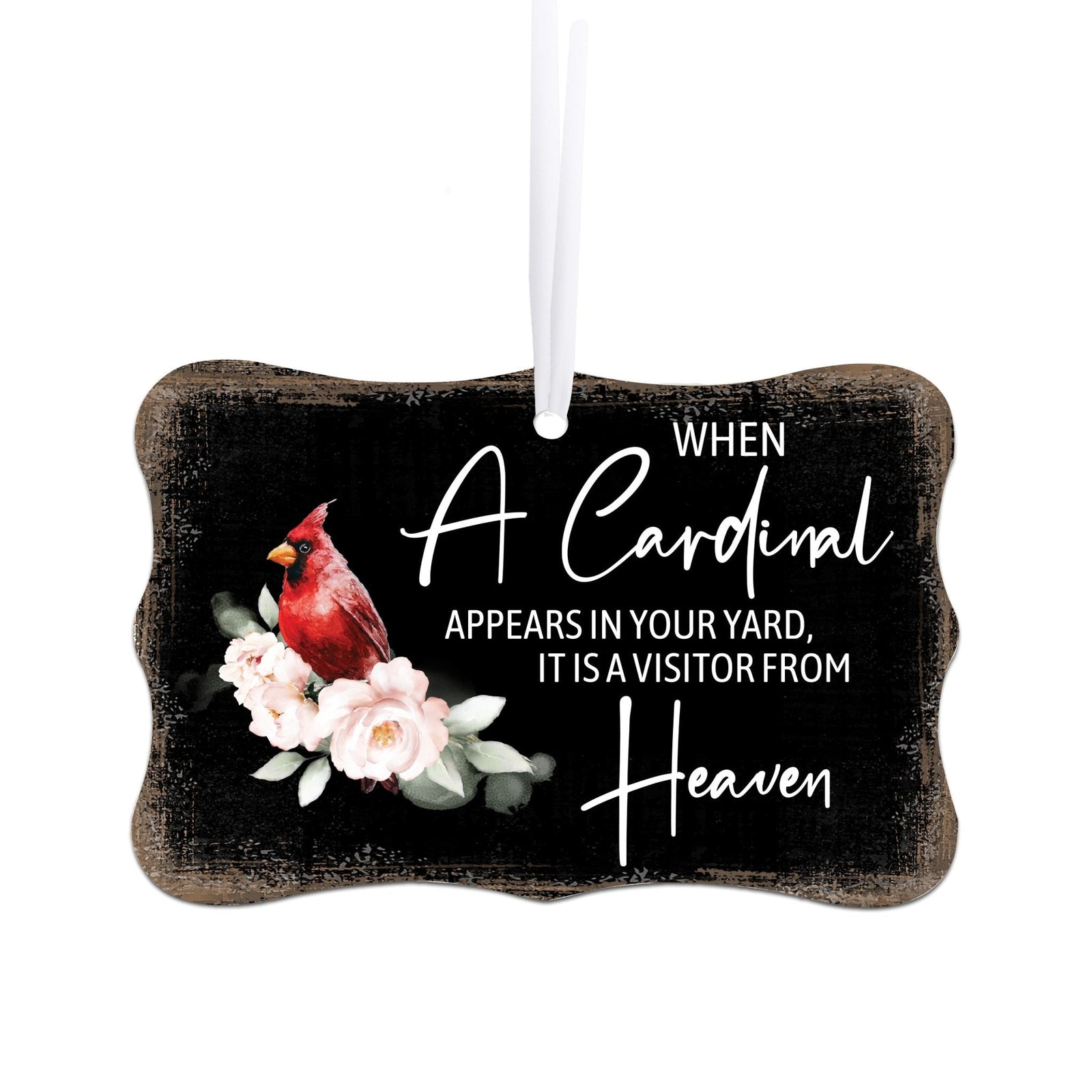 A beautifully crafted scalloped ornament sign with a memorial ribbon, perfect for honoring a loved one's memory.