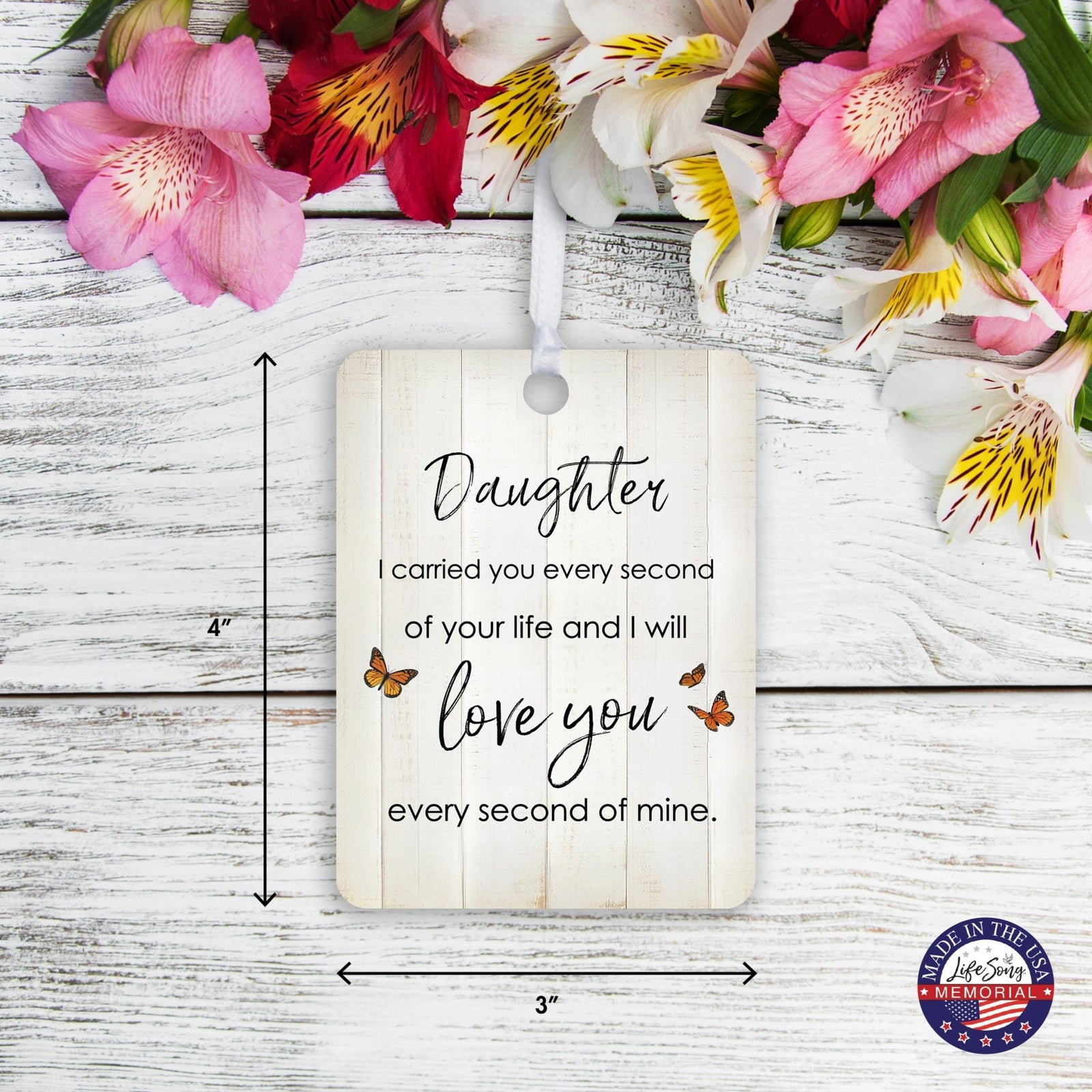 Hanging Memorial Vertical Ornament for Loss of Loved One - I Carried You Every - LifeSong Milestones