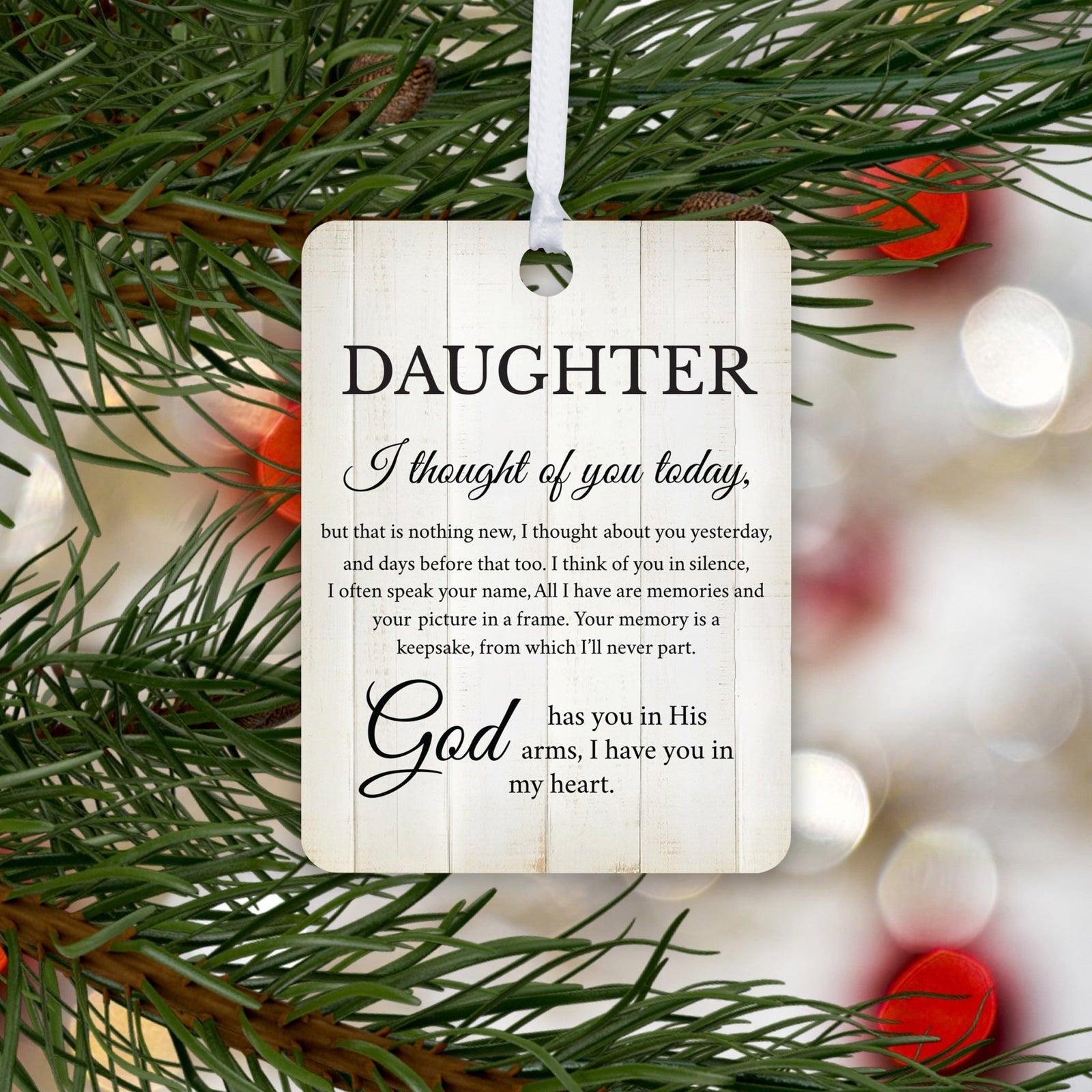 Hanging Memorial Vertical Ornament for Loss of Loved One - I Thought Of You - LifeSong Milestones
