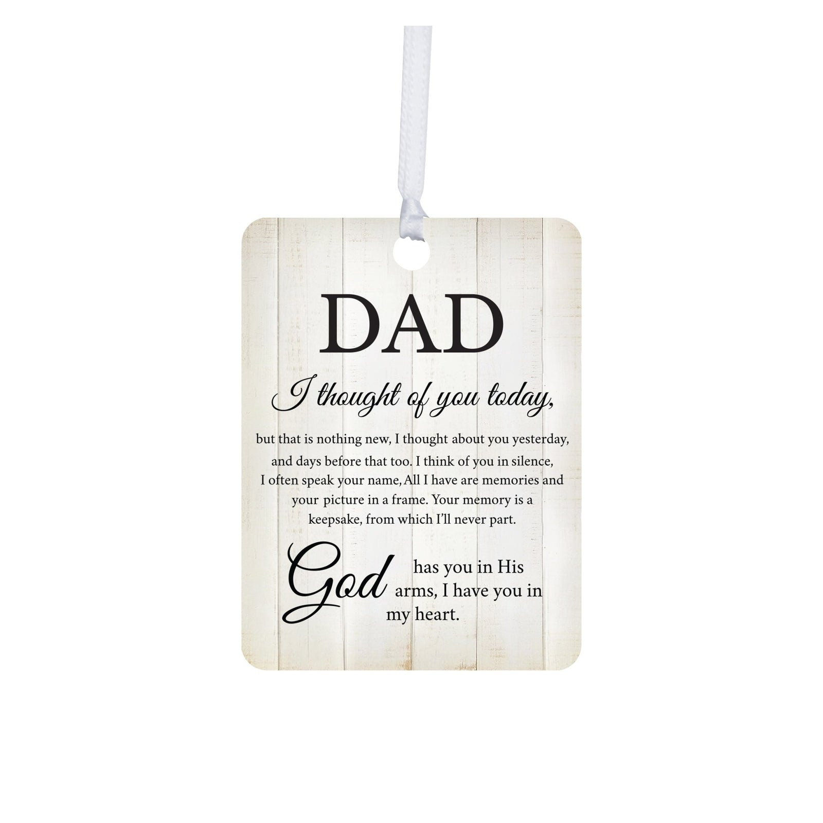 Hanging Memorial Vertical Ornament for Loss of Loved One - I Thought Of You - LifeSong Milestones
