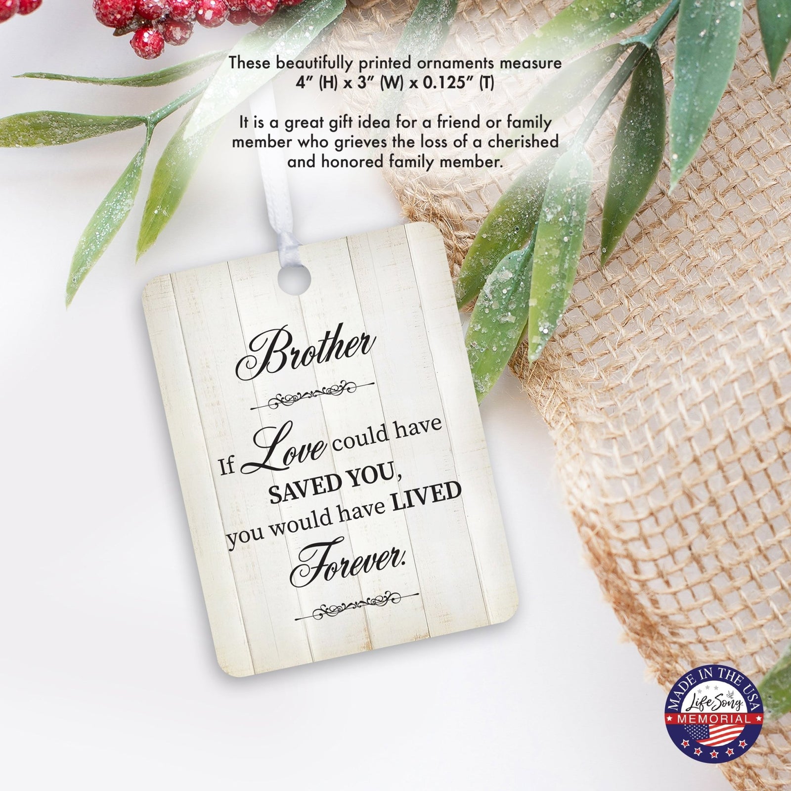 Hanging Memorial Vertical Ornament for Loss of Loved One - If Love Could - LifeSong Milestones