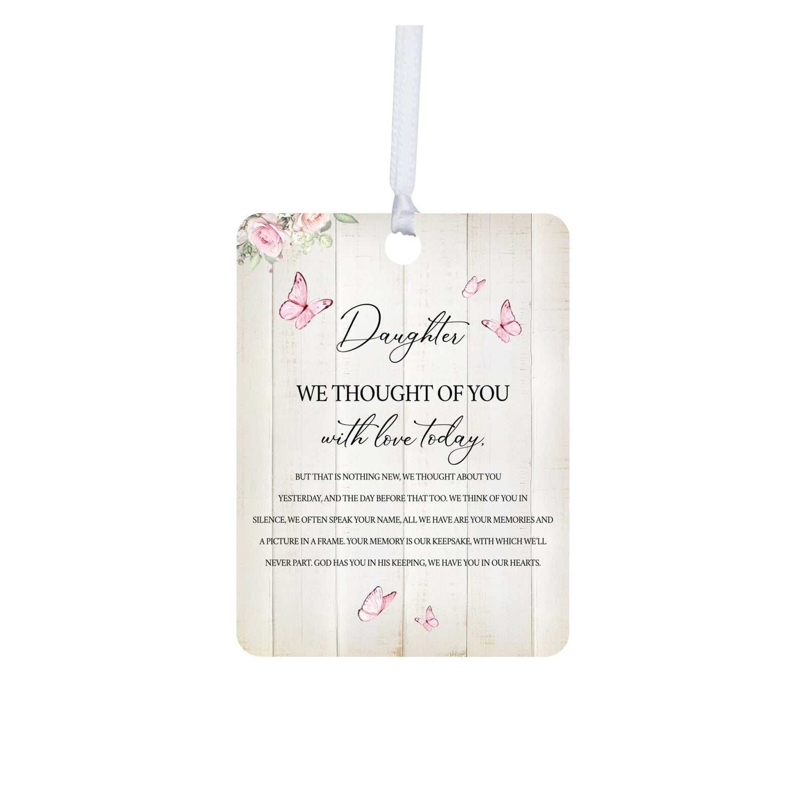 Hanging Memorial Vertical Ornament for Loss of Loved One - We Thought Of You - LifeSong Milestones