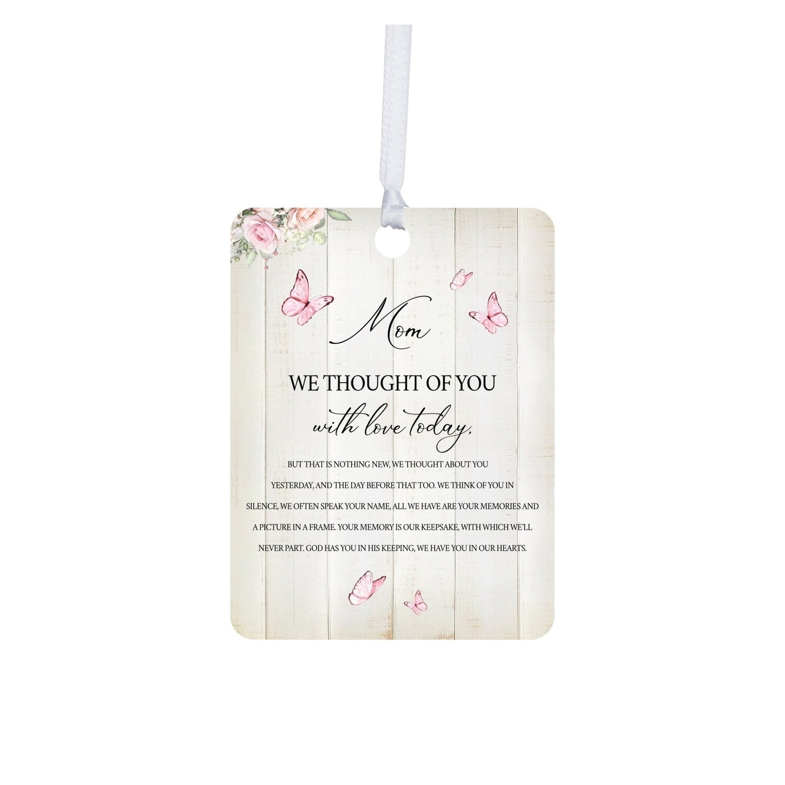Hanging Memorial Vertical Ornament for Loss of Loved One - We Thought Of You - LifeSong Milestones