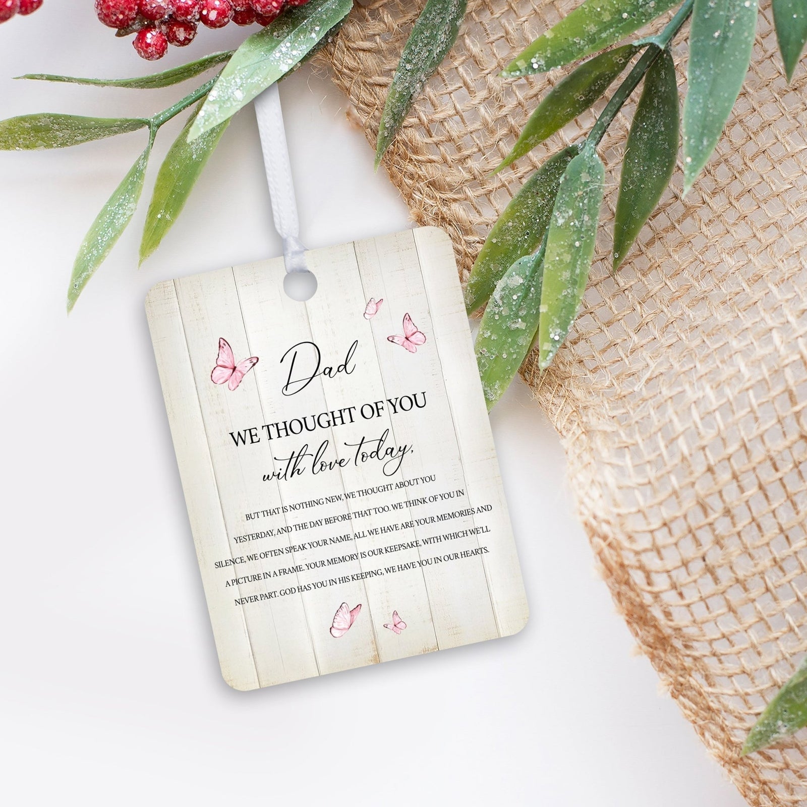 Hanging Memorial Vertical Ornament for Loss of Loved One - We Thought Of You - LifeSong Milestones