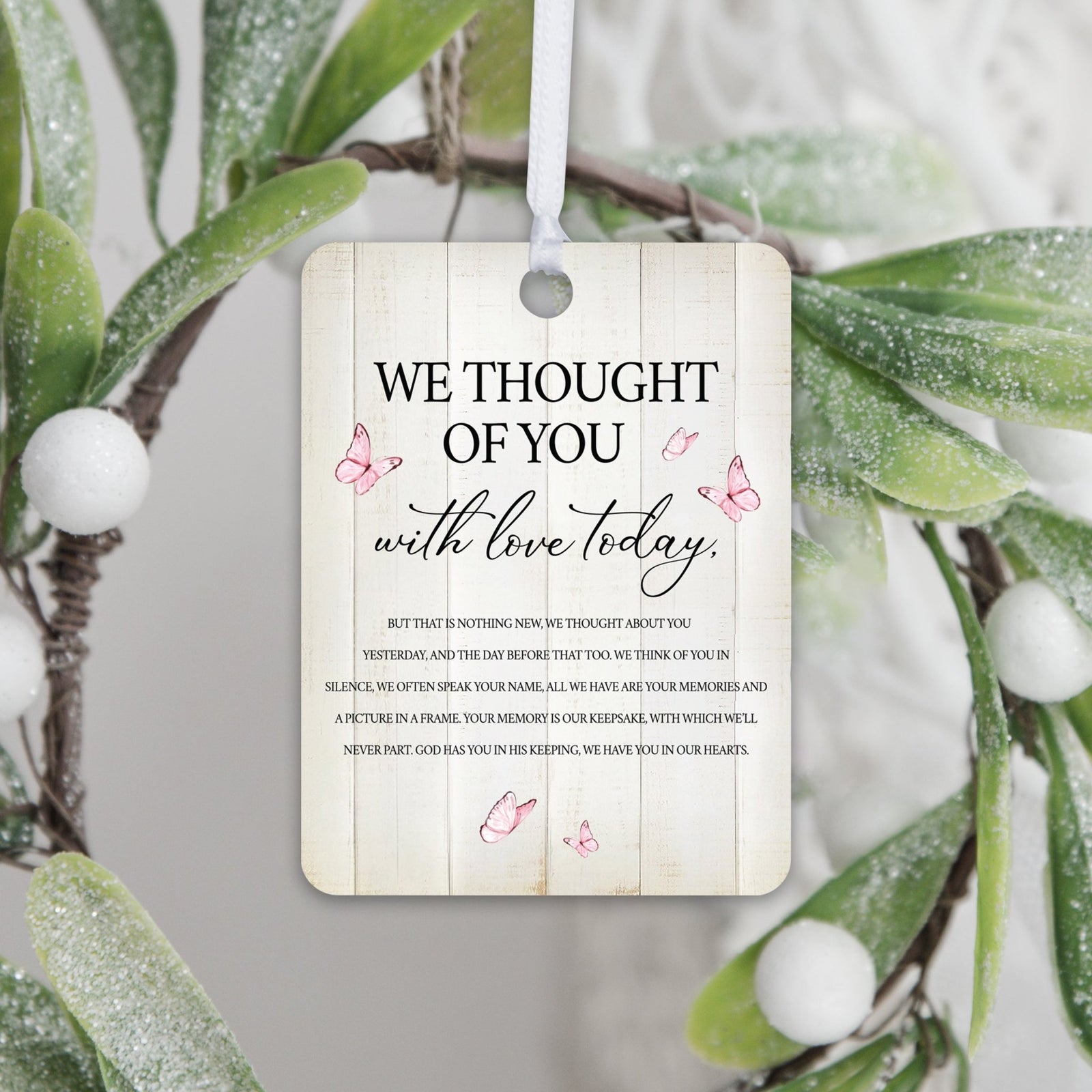 Hanging Memorial Vertical Ornament for Loss of Loved One - We Thought Of You - LifeSong Milestones