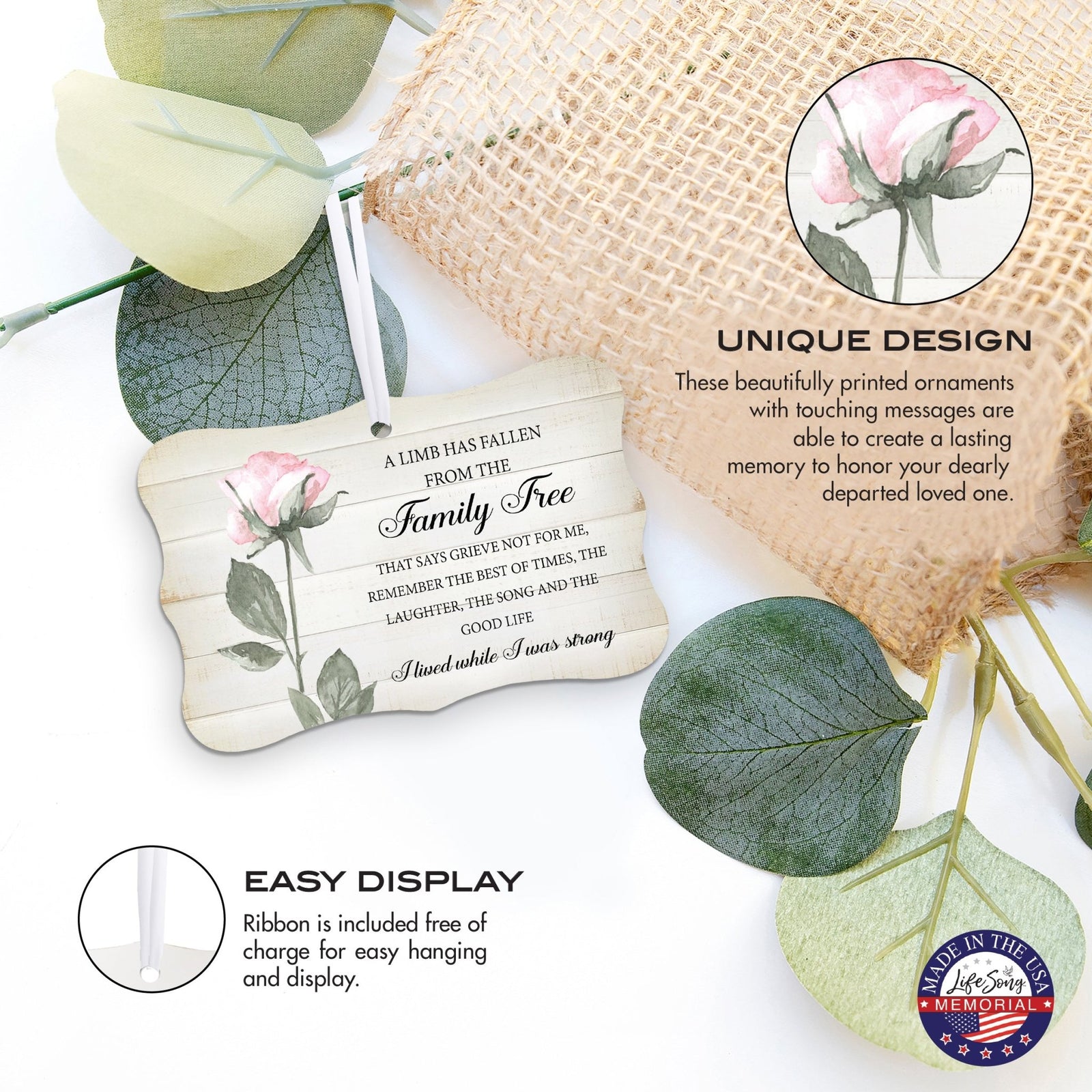 Beautiful memorial ornament with a comforting message – a cherished keepsake for those in grief