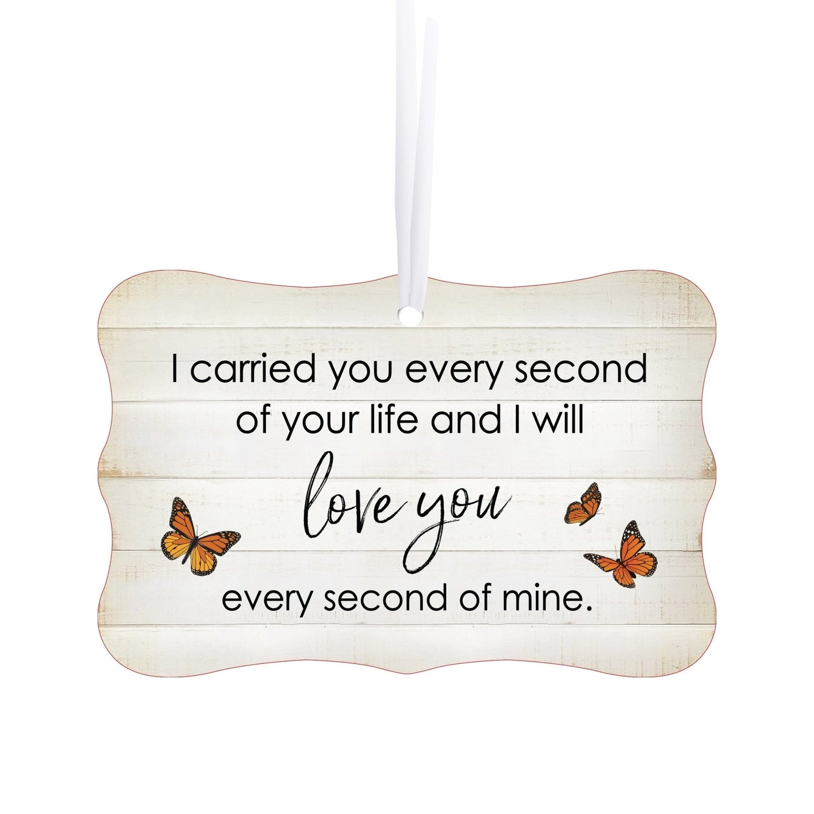 Lifesong Milestones Hanging Memorial White Scalloped Ornament for Loss of Loved One: A beautiful tribute with memorial decorations.