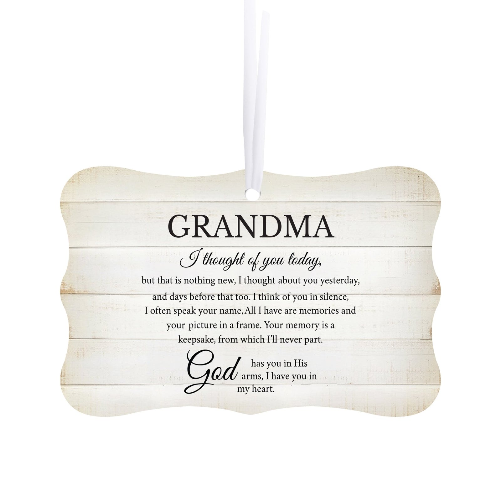 Lifesong Milestones Hanging Memorial White Scalloped Ornament for Loss of Loved One: A beautiful tribute with memorial decorations.