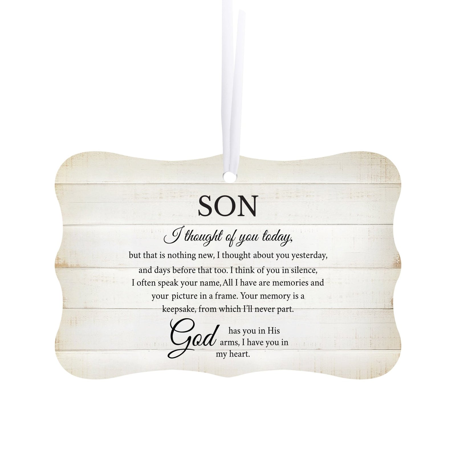 Lifesong Milestones Hanging Memorial White Scalloped Ornament for Loss of Loved One: A beautiful tribute with memorial decorations.