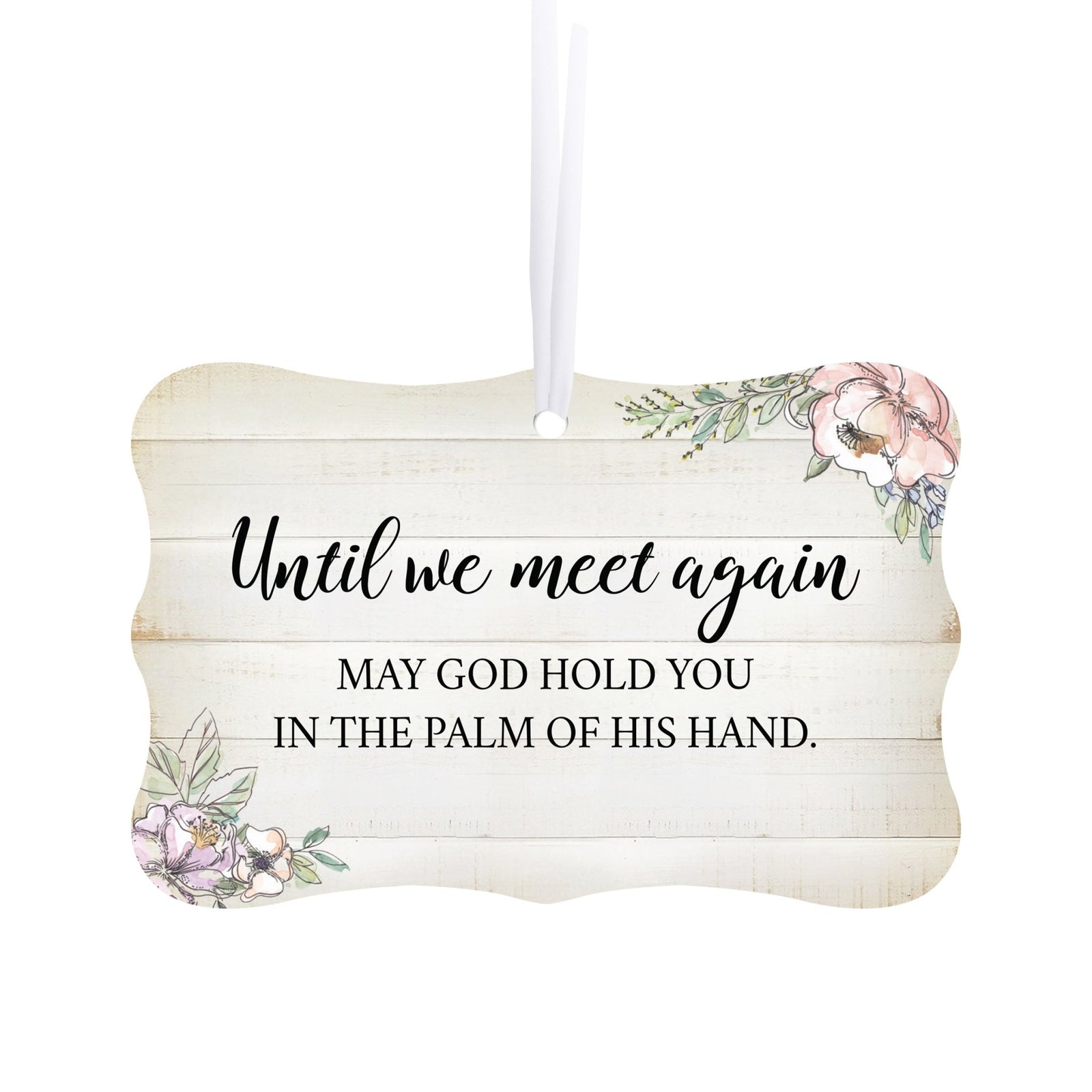 Lifesong Milestones Hanging Memorial White Scalloped Ornament for Loss of Loved One: A beautiful tribute with memorial decorations.