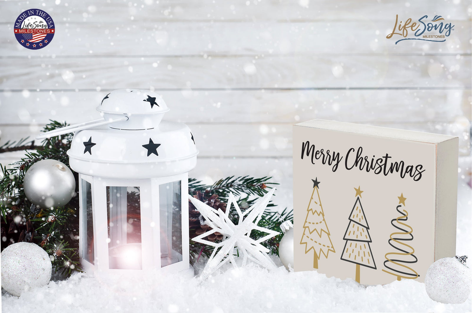 Holiday Shadow Box Shelf Décor - Merry Christmas - LifeSong Milestones