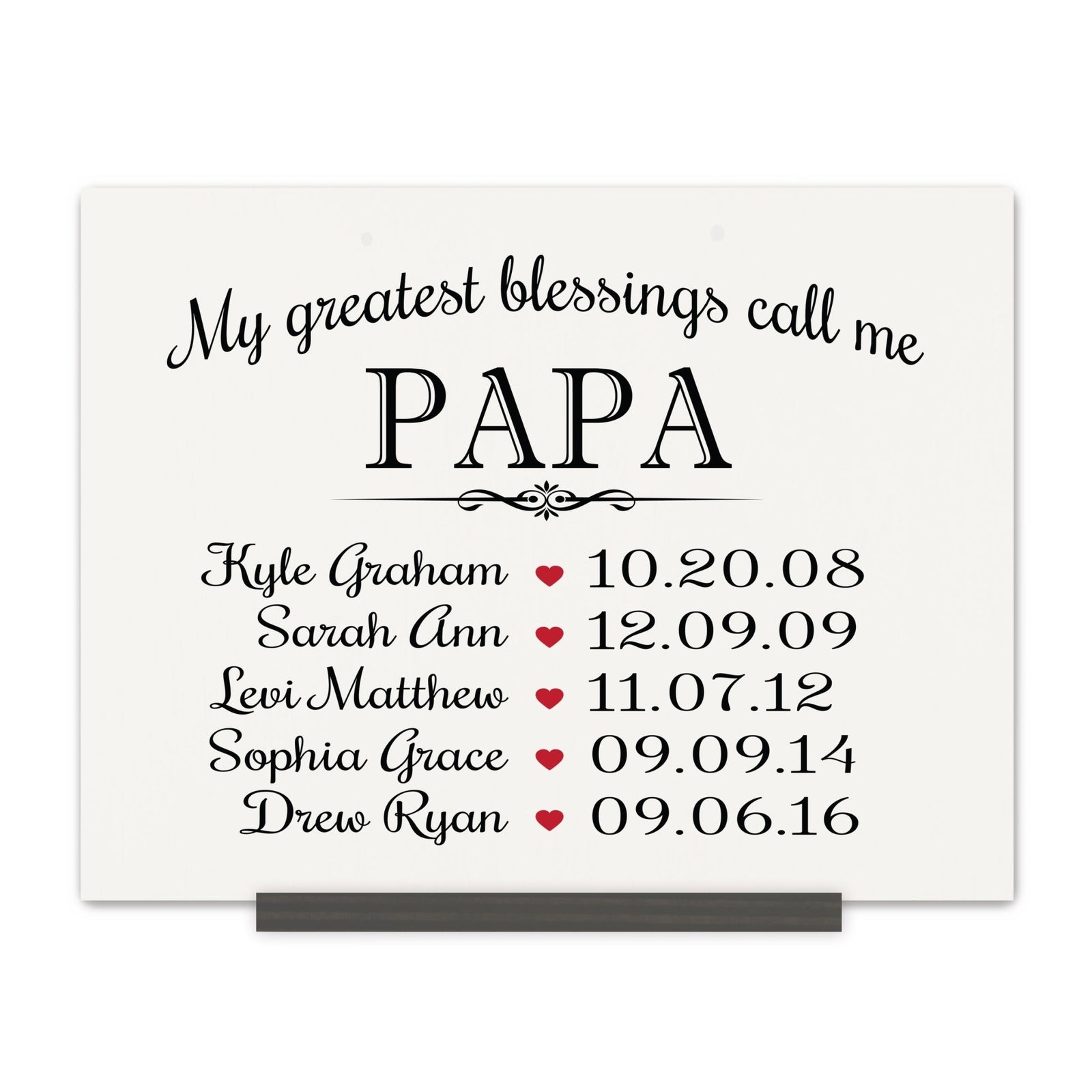 Home Wall Sign Family Member Gift With Stand My Greatest Blessings - LifeSong Milestones