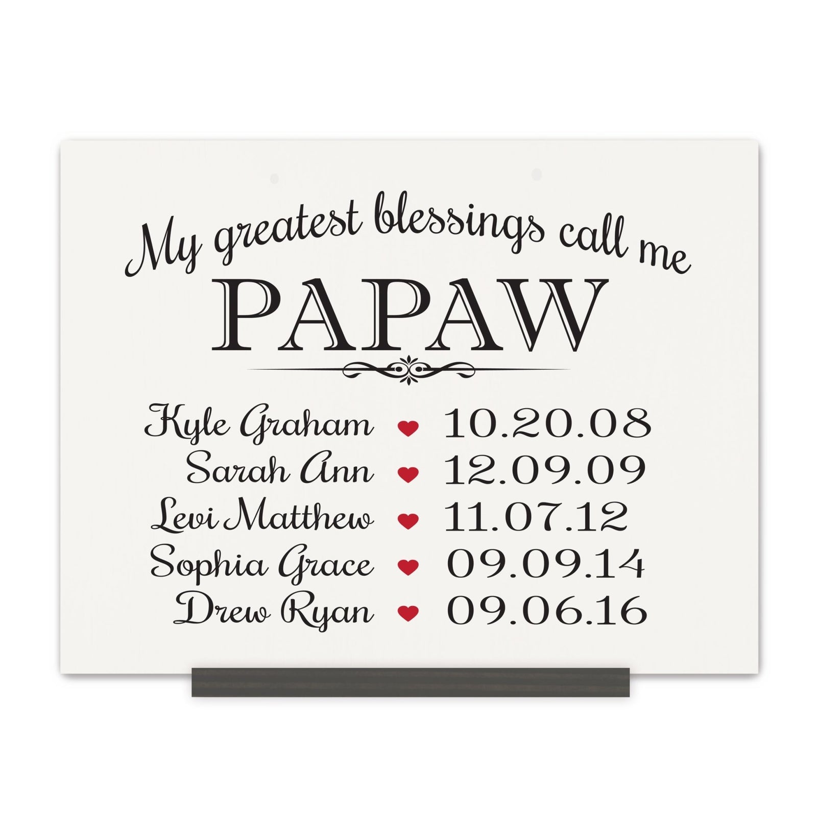 Home Wall Sign Family Member Gift With Stand My Greatest Blessings - LifeSong Milestones