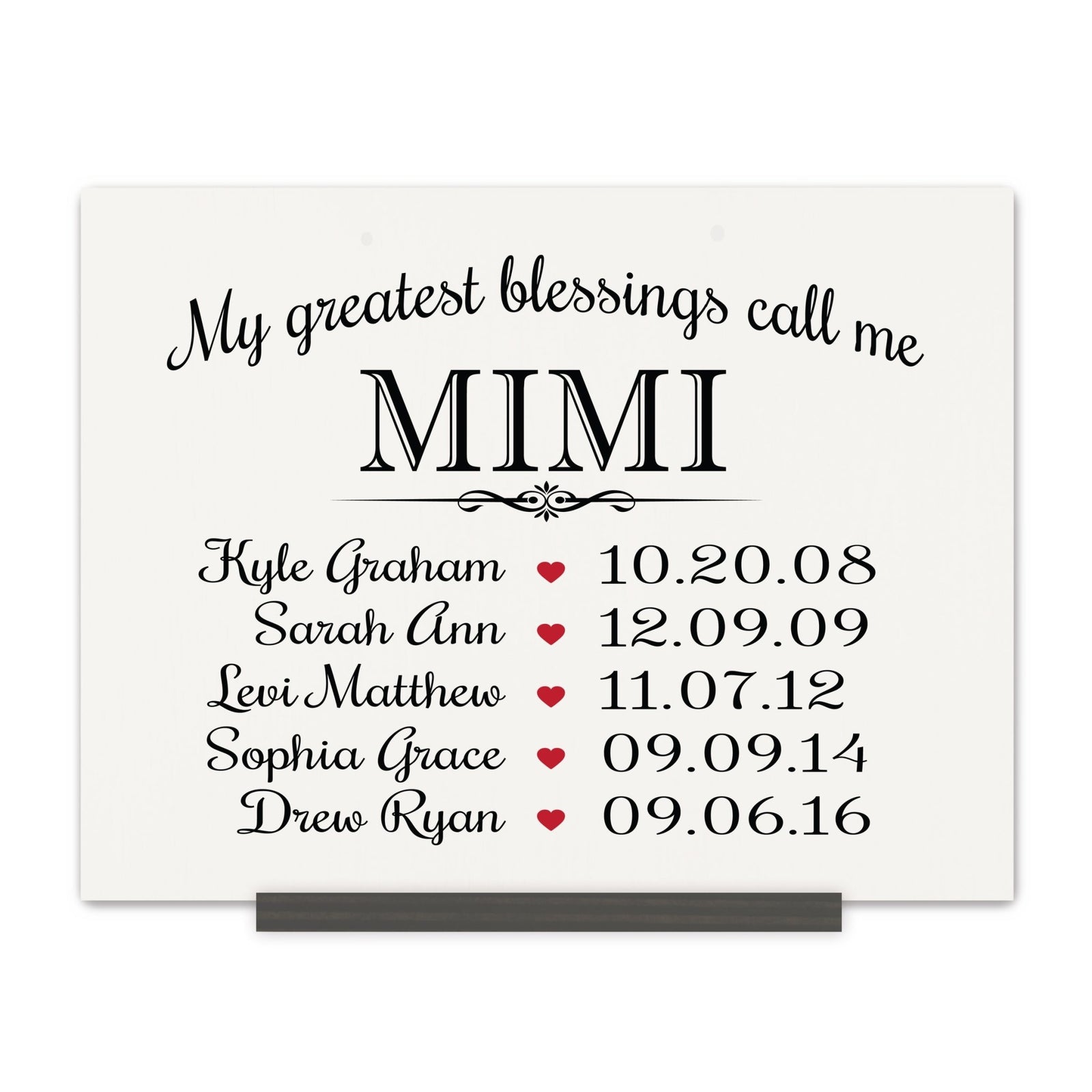 Home Wall Sign Family Member Gift With Stand My Greatest Blessings - LifeSong Milestones