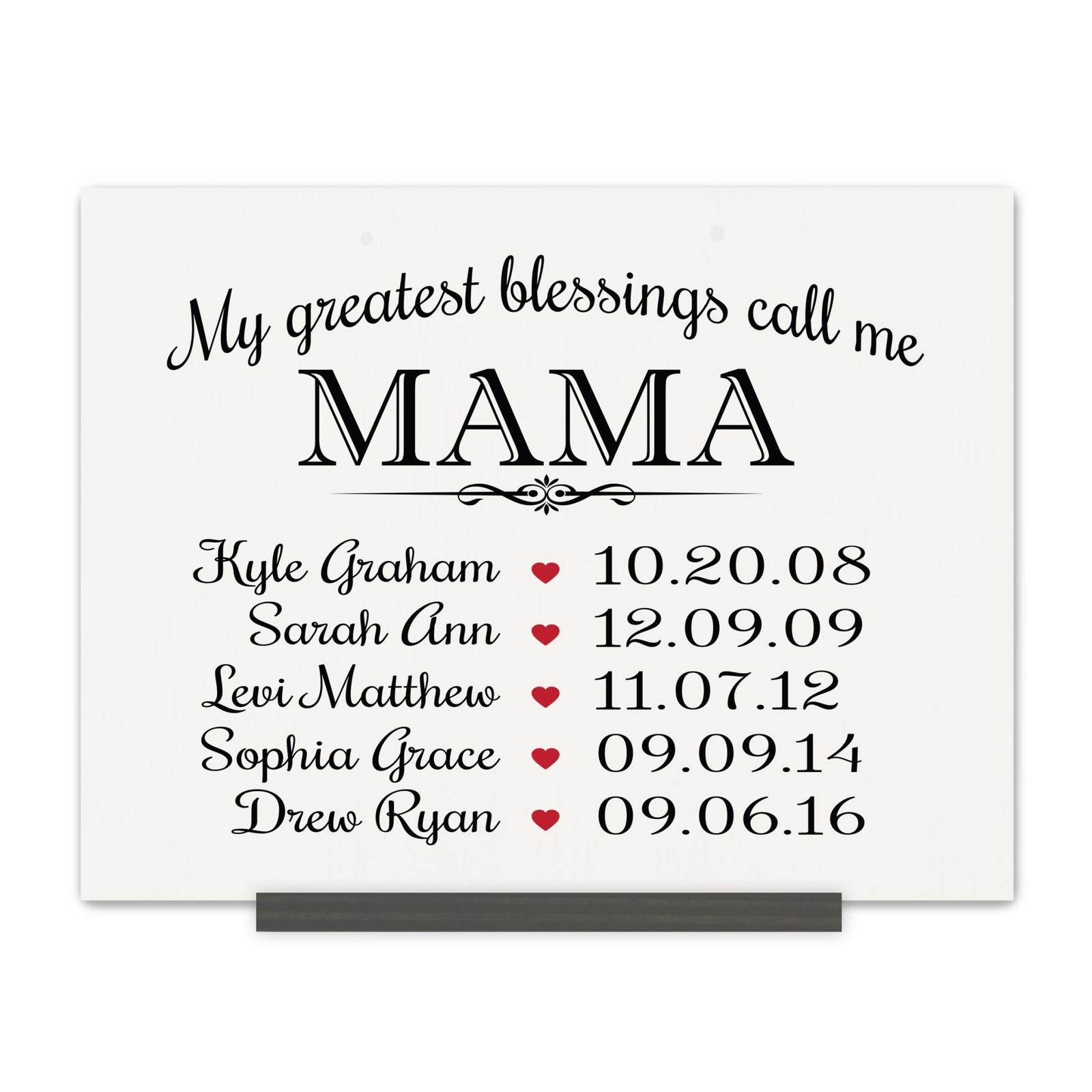 Home Wall Sign Family Member Gift With Stand My Greatest Blessings - LifeSong Milestones
