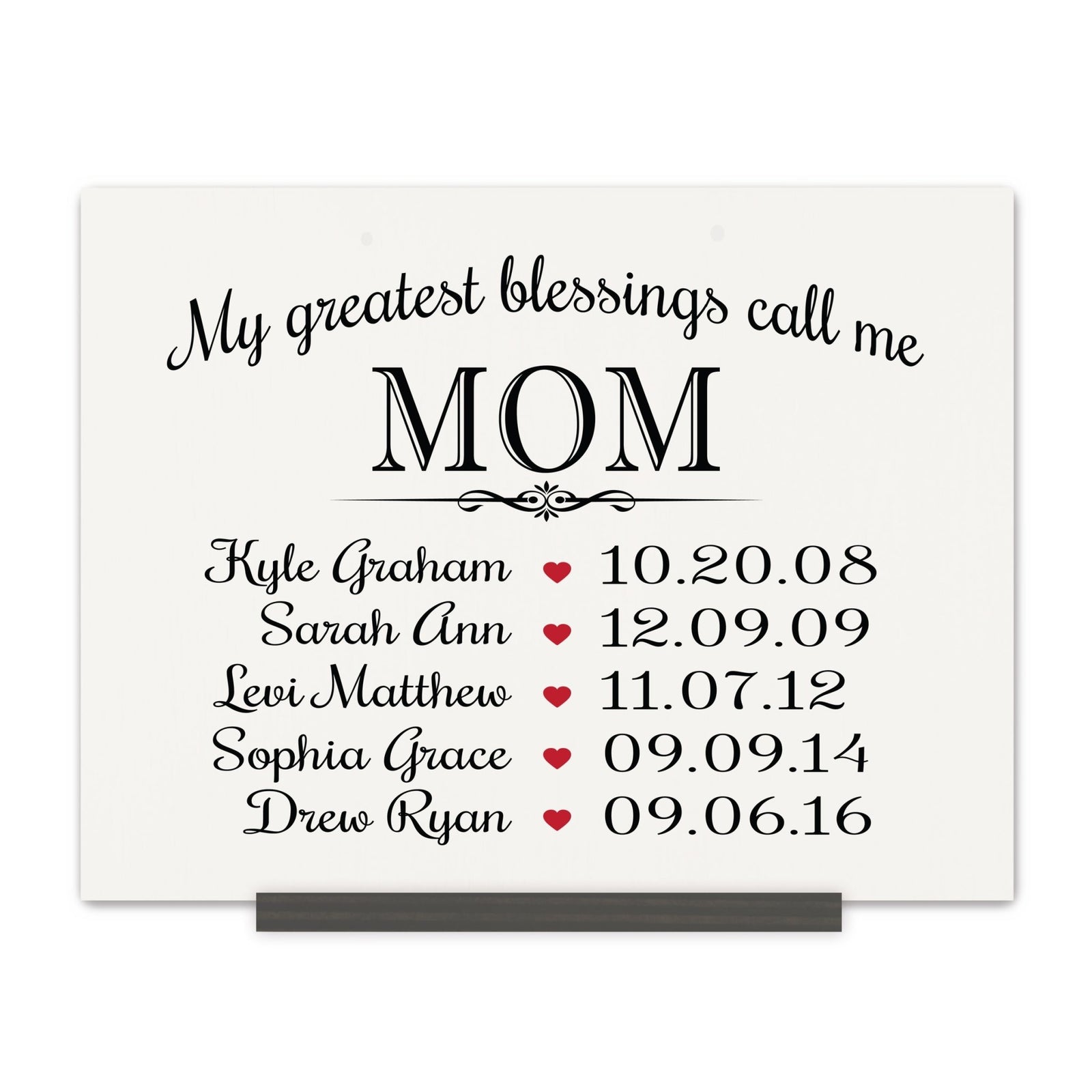 Home Wall Sign Family Member Gift With Stand My Greatest Blessings - LifeSong Milestones