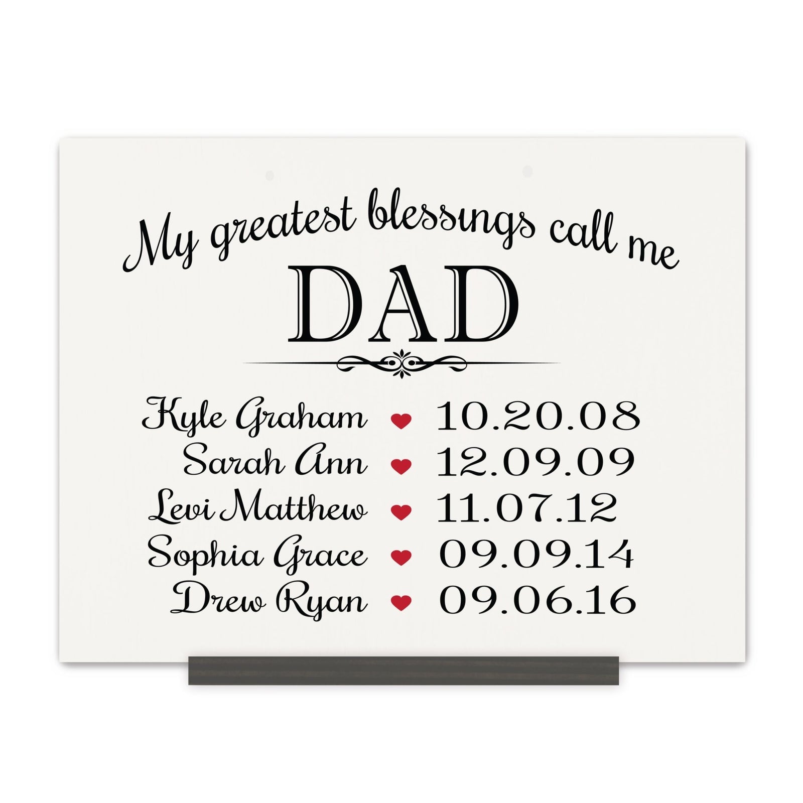 Home Wall Sign Family Member Gift With Stand My Greatest Blessings - LifeSong Milestones