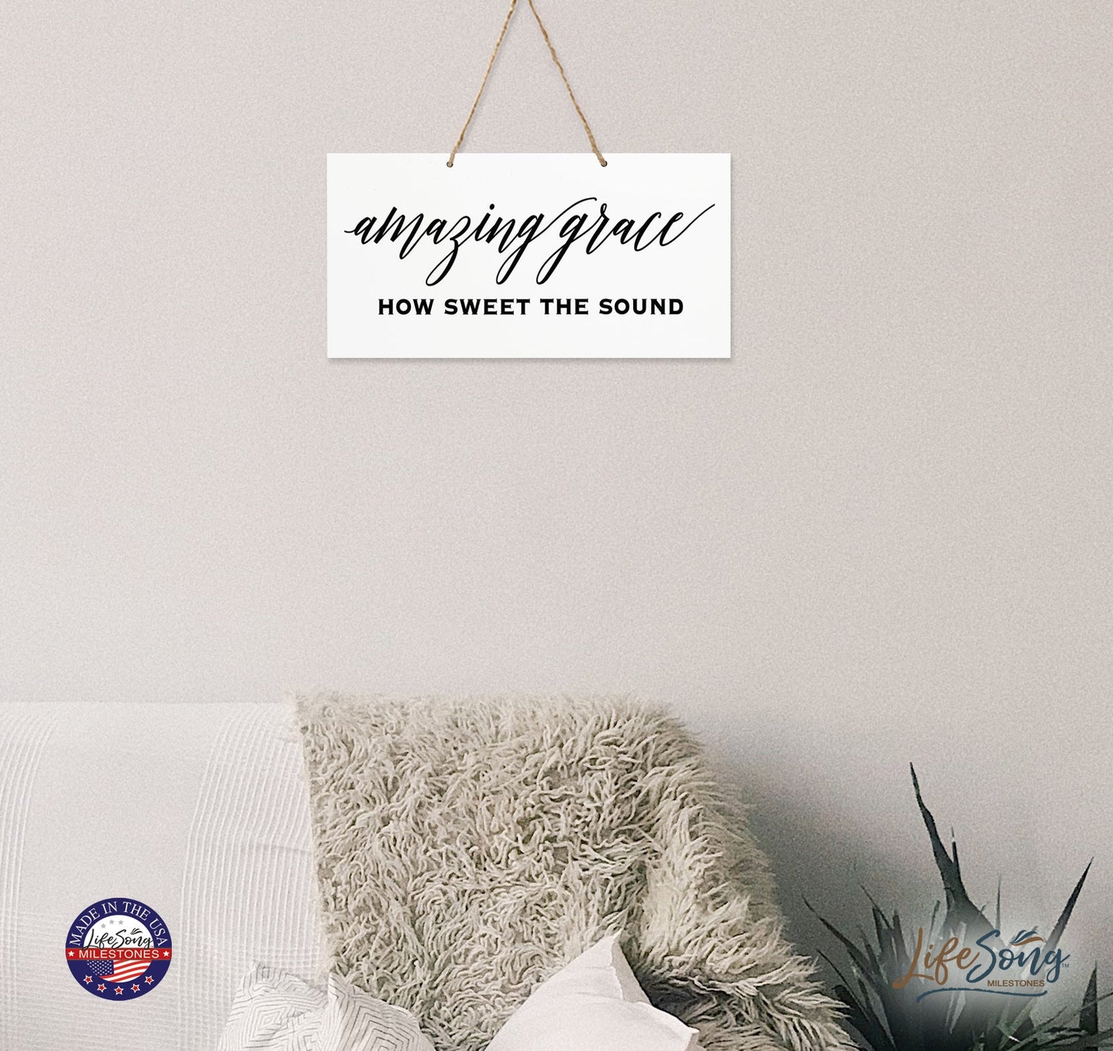 Housewarming Family Name Sign For New Home - Amazing Grace - LifeSong Milestones