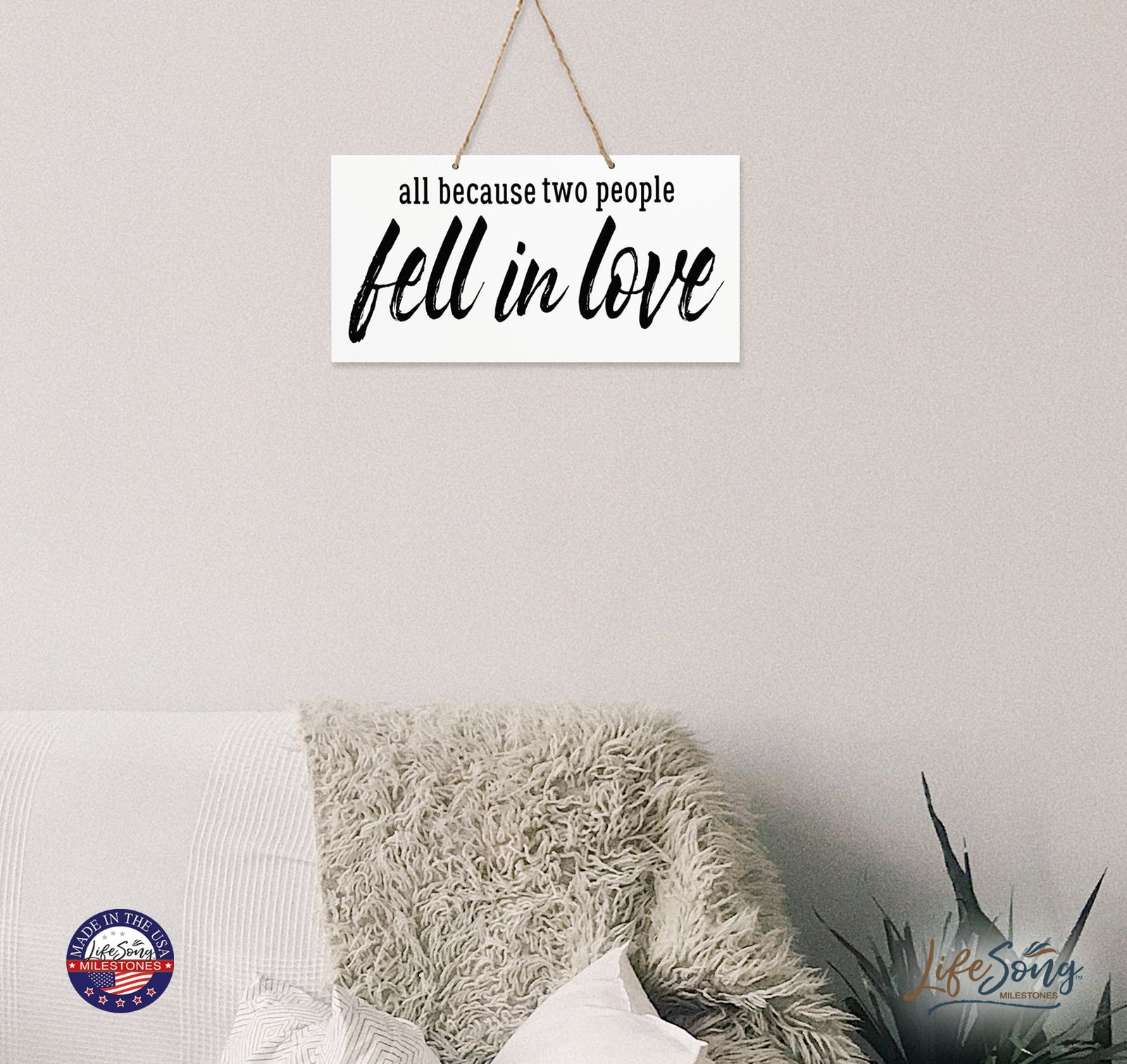 Housewarming Family Name Sign For New Home - Fell In Love - LifeSong Milestones