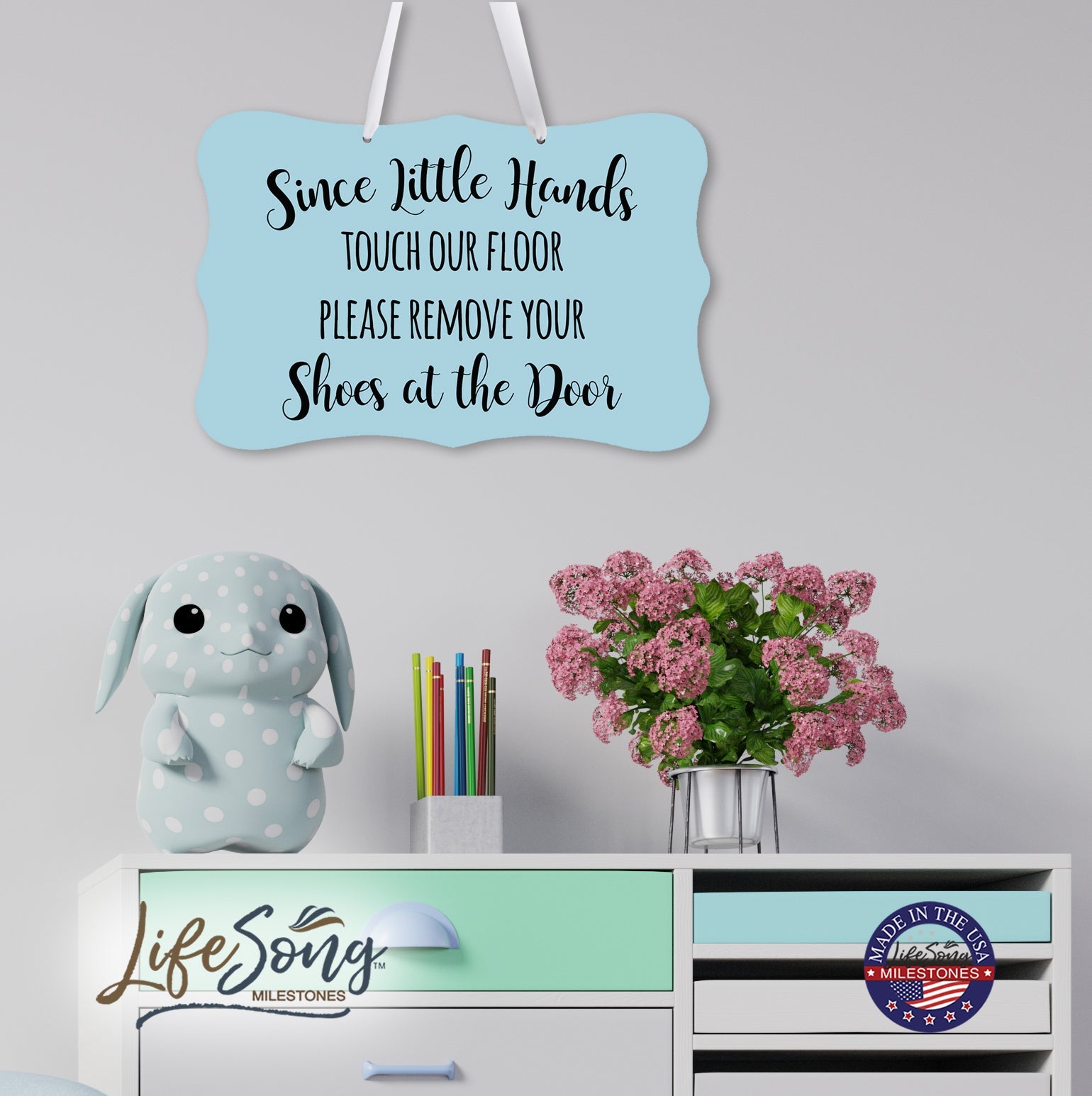 Housewarming Hanging Sign - Remove Your Shoes - LifeSong Milestones