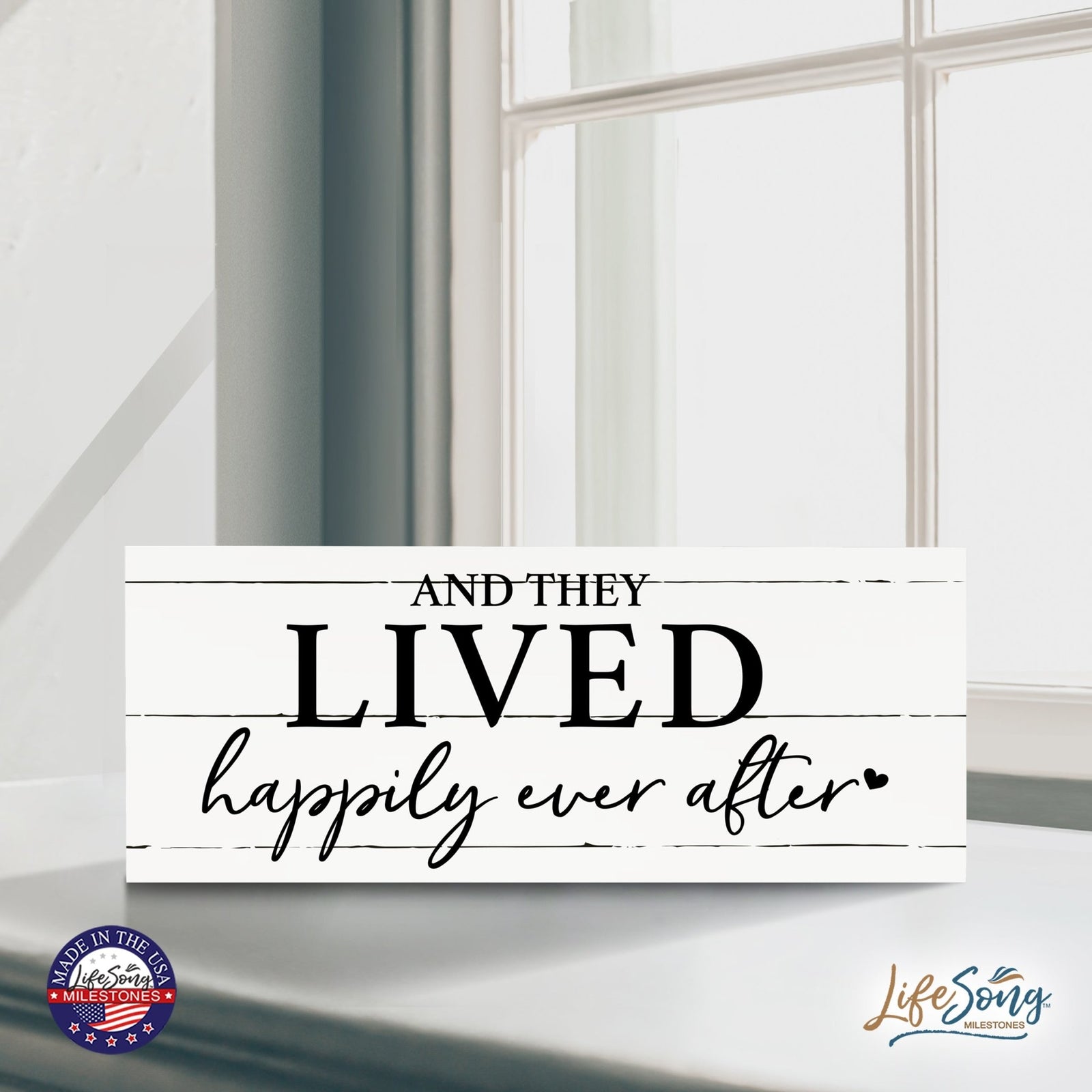 Inspirational Bible Quote Tabletop and Wall Decoration 10x4 - And They Lived - LifeSong Milestones