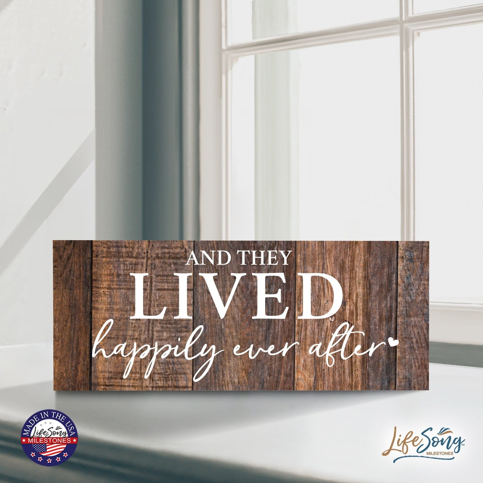 Inspirational Bible Quote Tabletop and Wall Decoration 10x4 - And They Lived - LifeSong Milestones