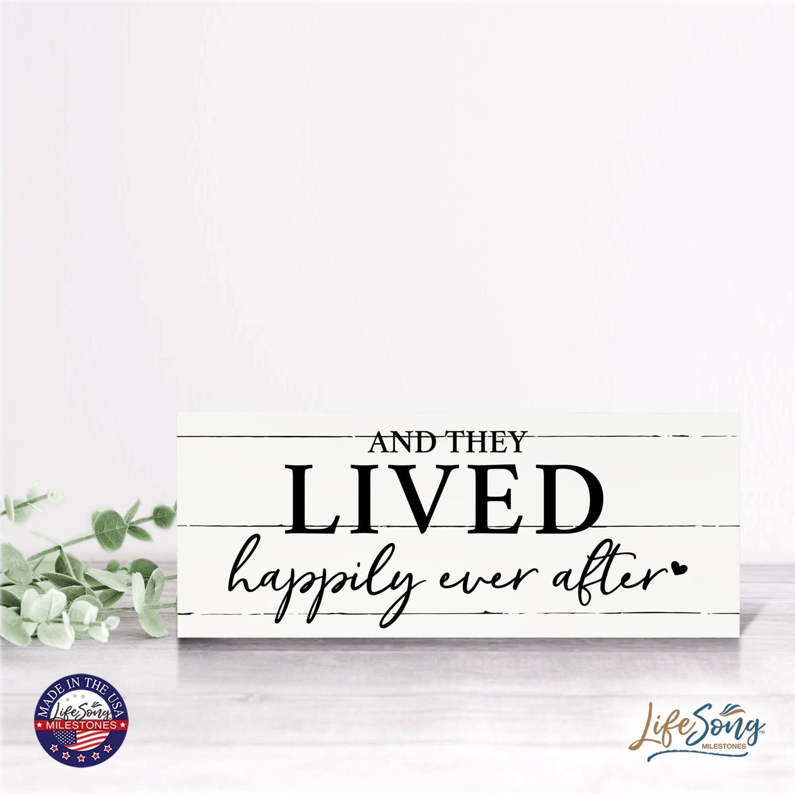 Inspirational Bible Quote Tabletop and Wall Decoration 10x4 - And They Lived - LifeSong Milestones